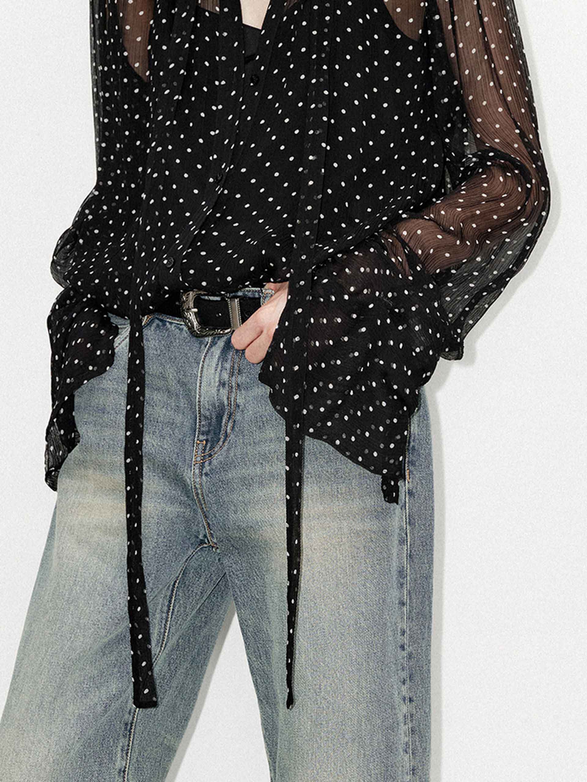 Tie Polka Dot Shirt - Image 8