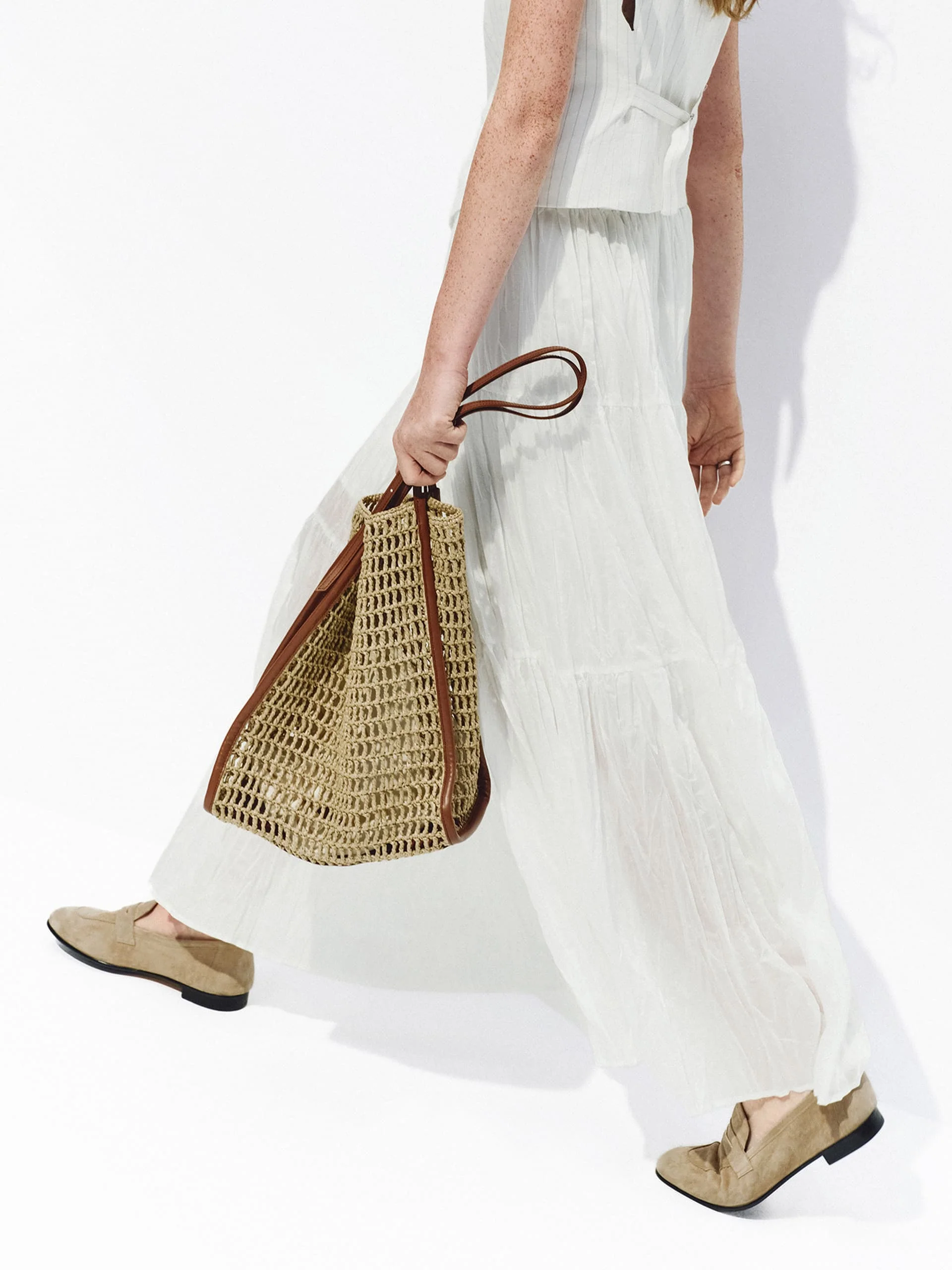 Tiered Elastic Waist Maxi Skirt - Image 8