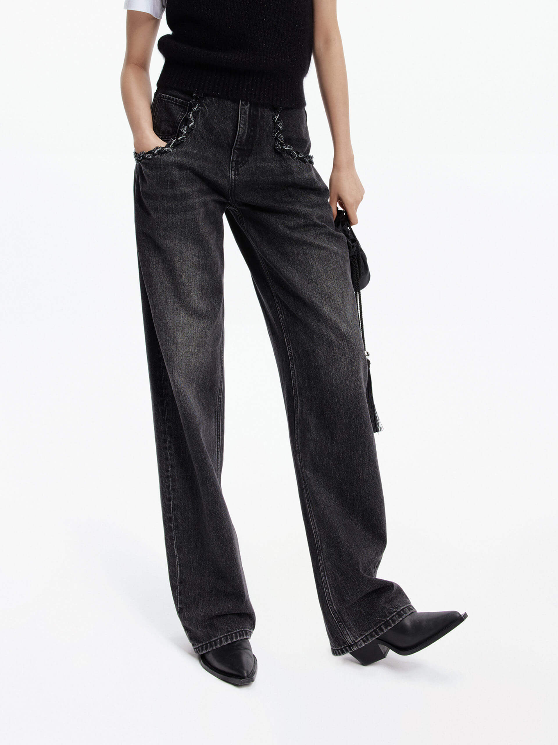 Trim Detail Straight Jeans - Image 9