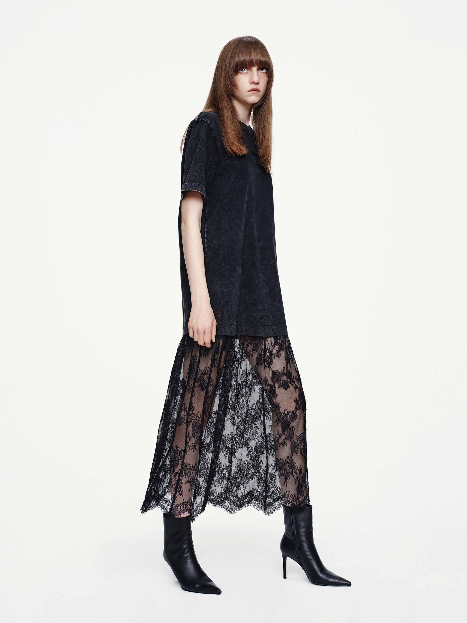 Tulle-paneled T-shirt Dress - Image 2