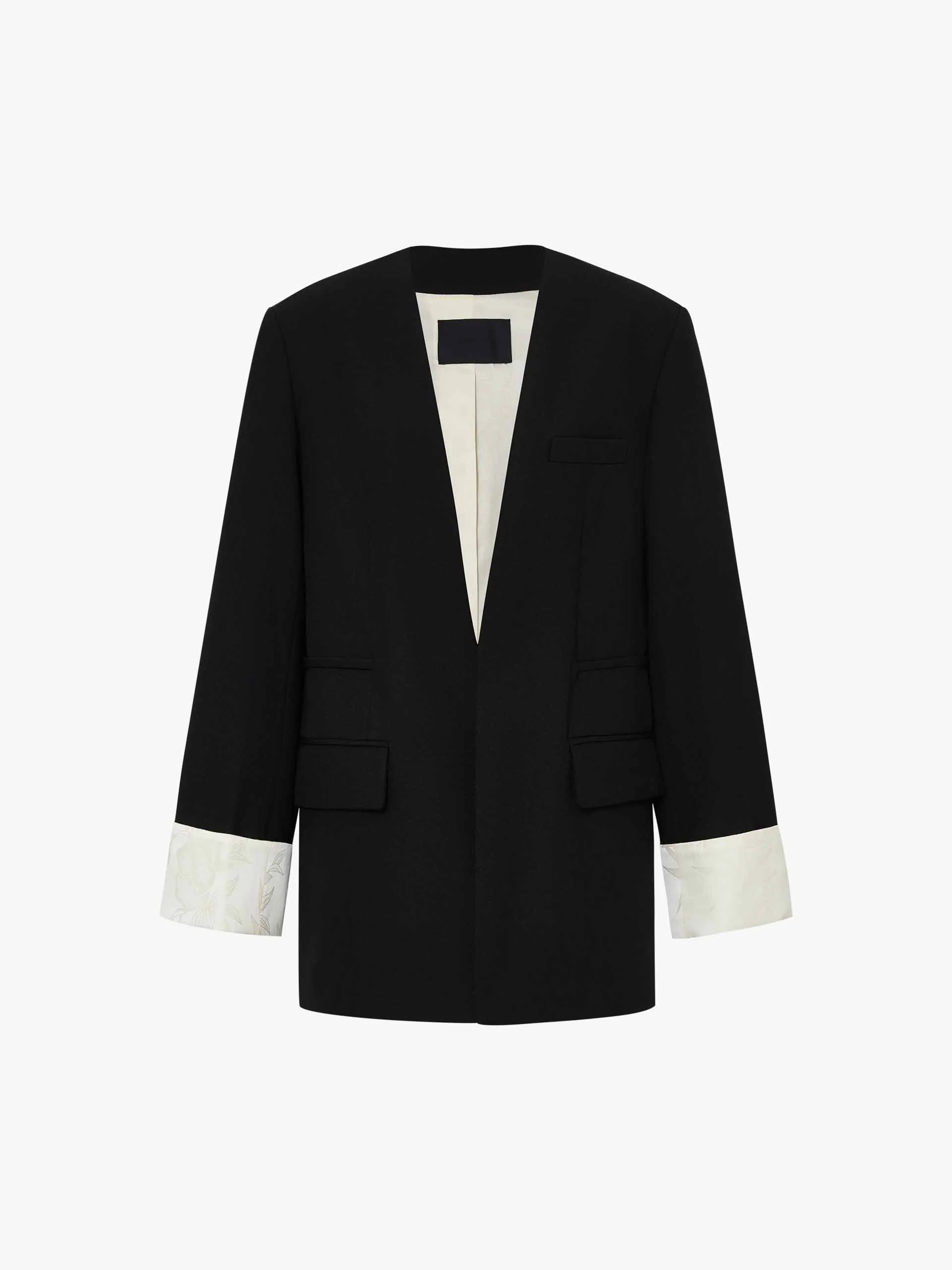 Turn Cuffs Structured Blazer - Image 5