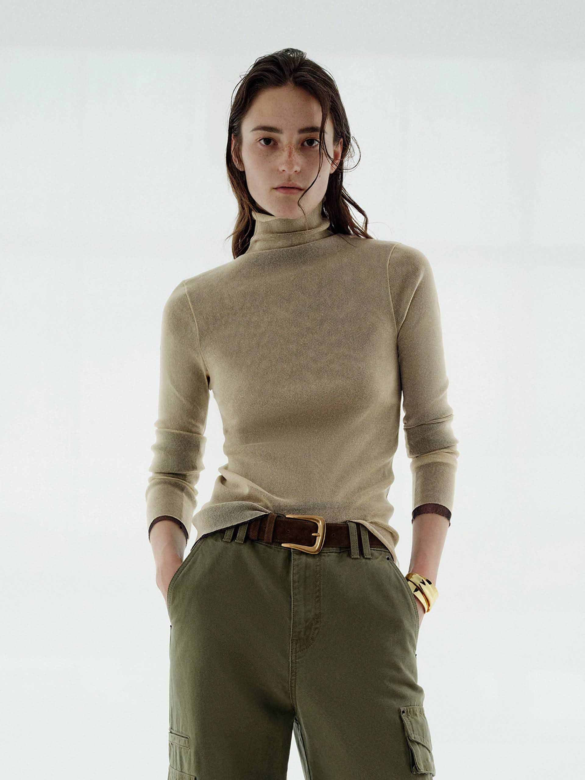 Turtleneck Long Sleeves Blouse