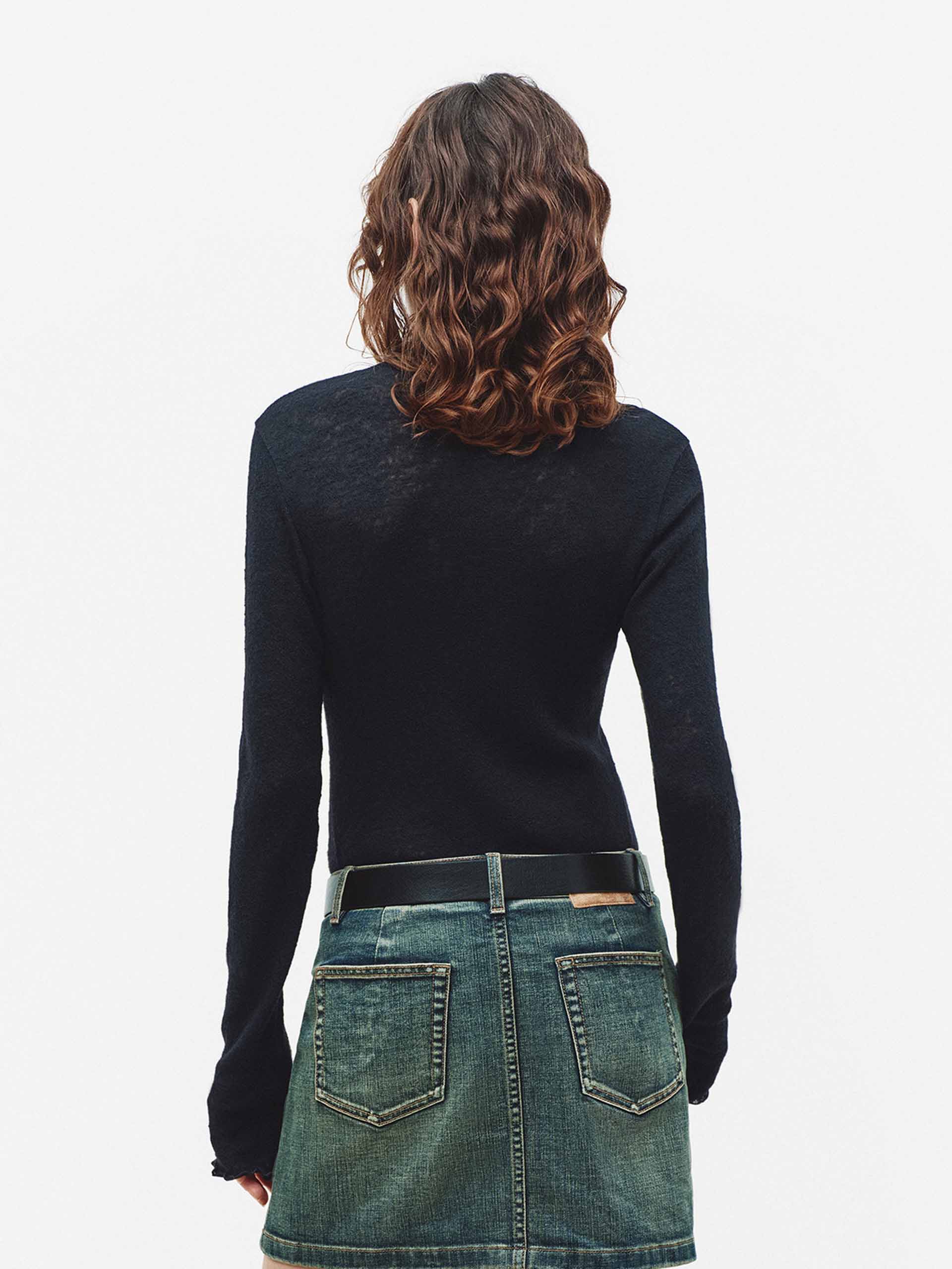 Turtleneck Wool Knit Top - Image 13