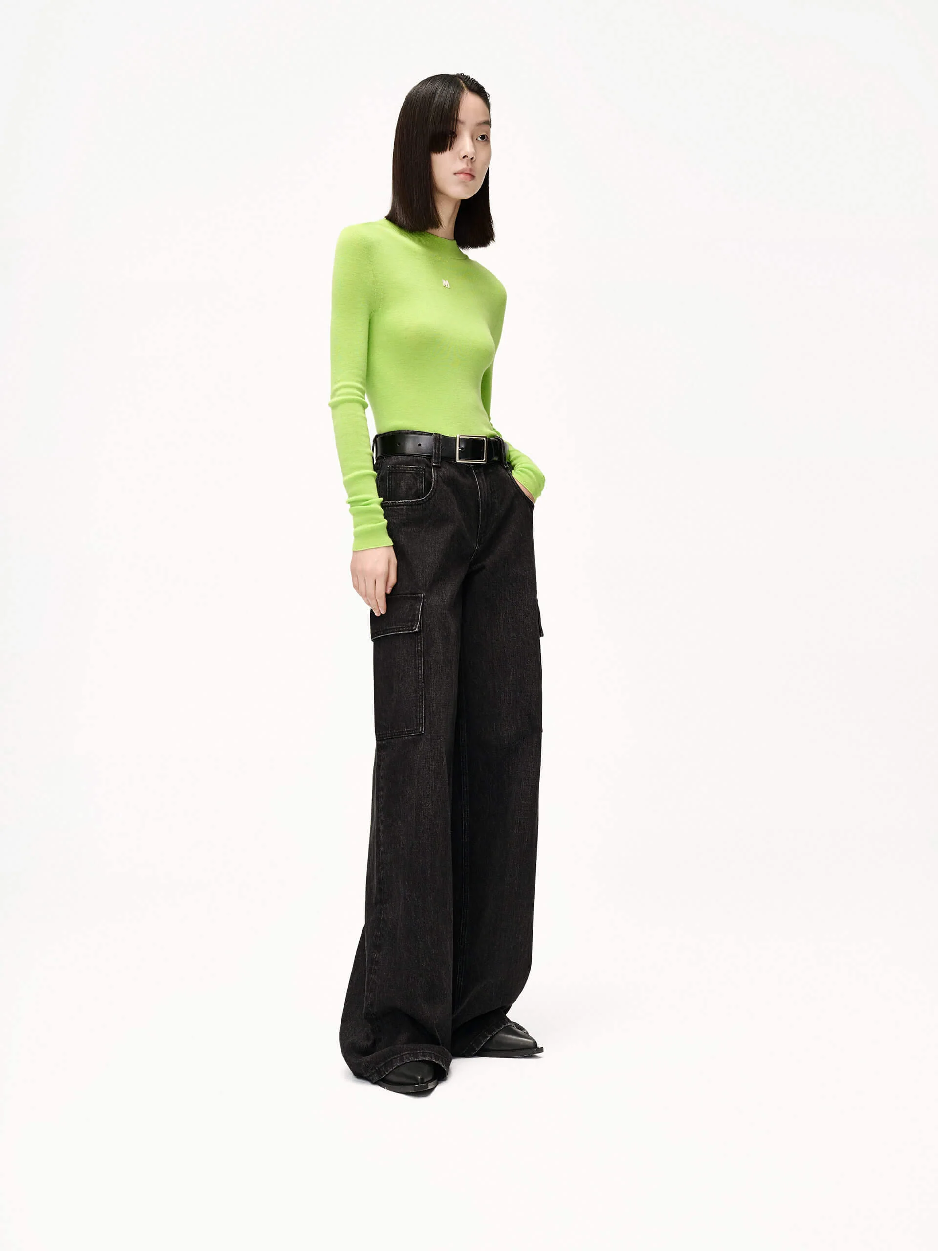 Stand Collar Wool Knitted Top - Image 17