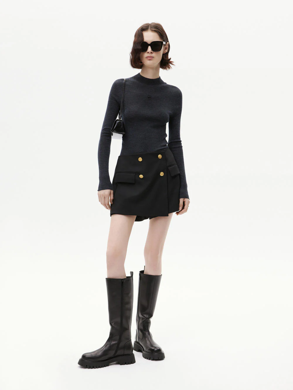 Stand Collar Wool Knitted Top - Image 20