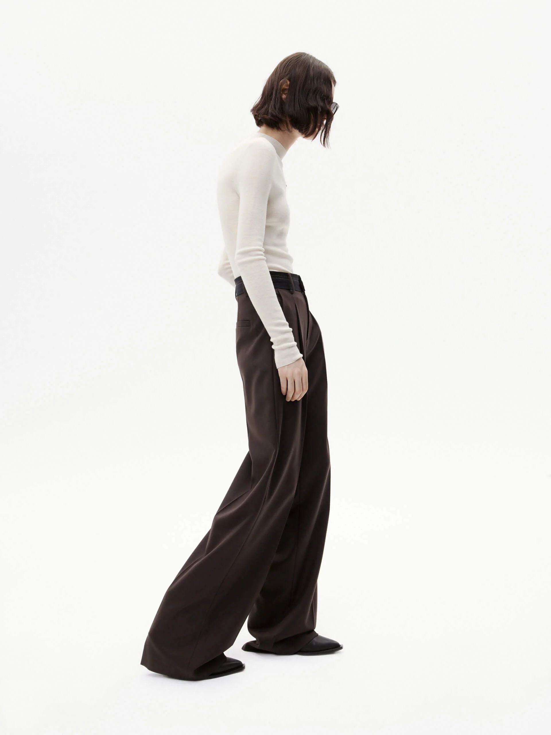 Stand Collar Wool Knitted Top - Image 6