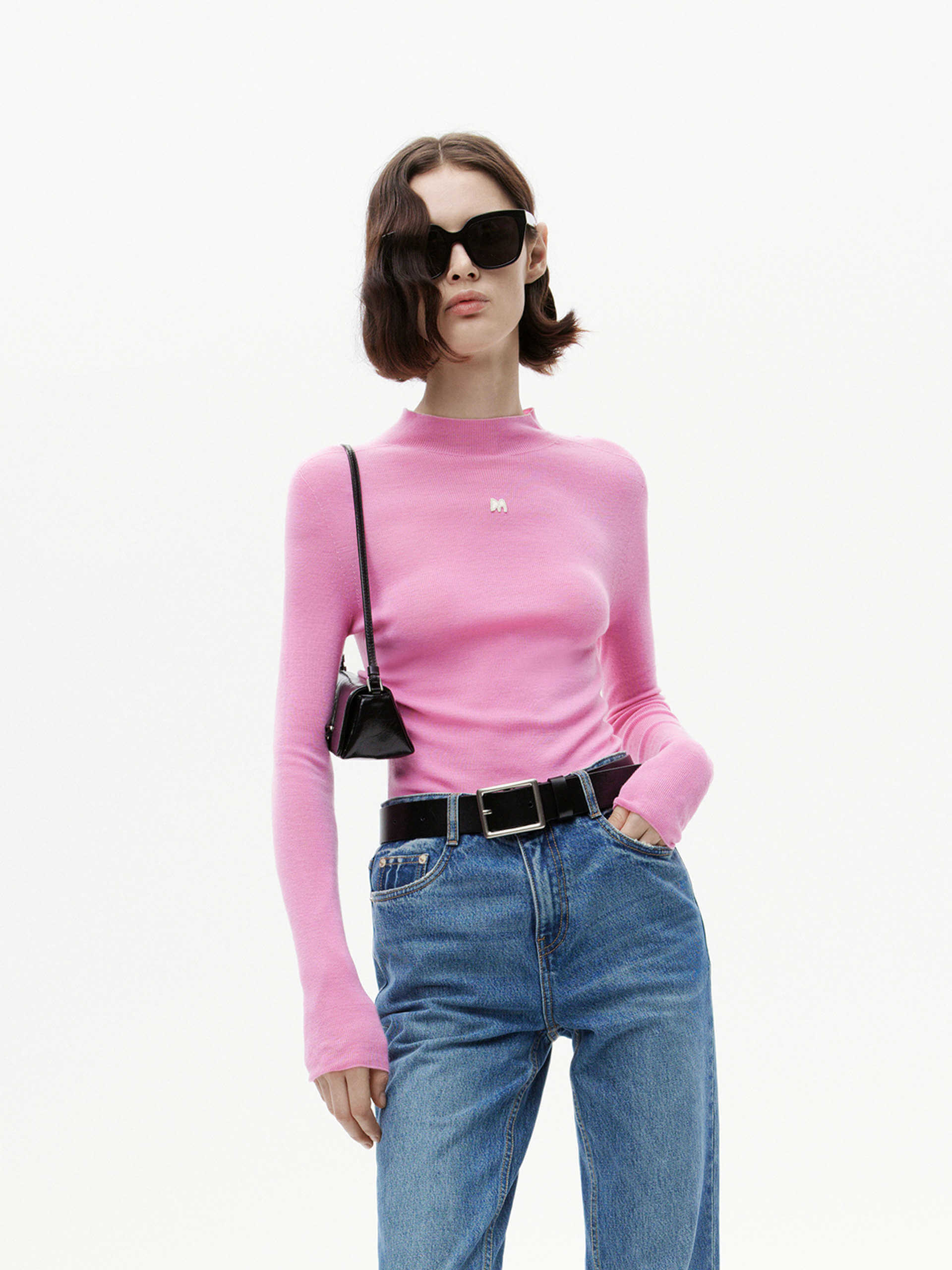 Stand Collar Wool Knitted Top - Image 7