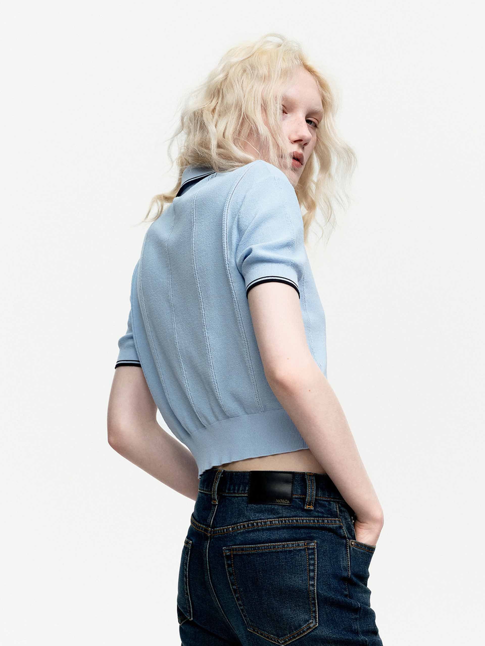 Two Way Zip Crop Cardigan - Image 3