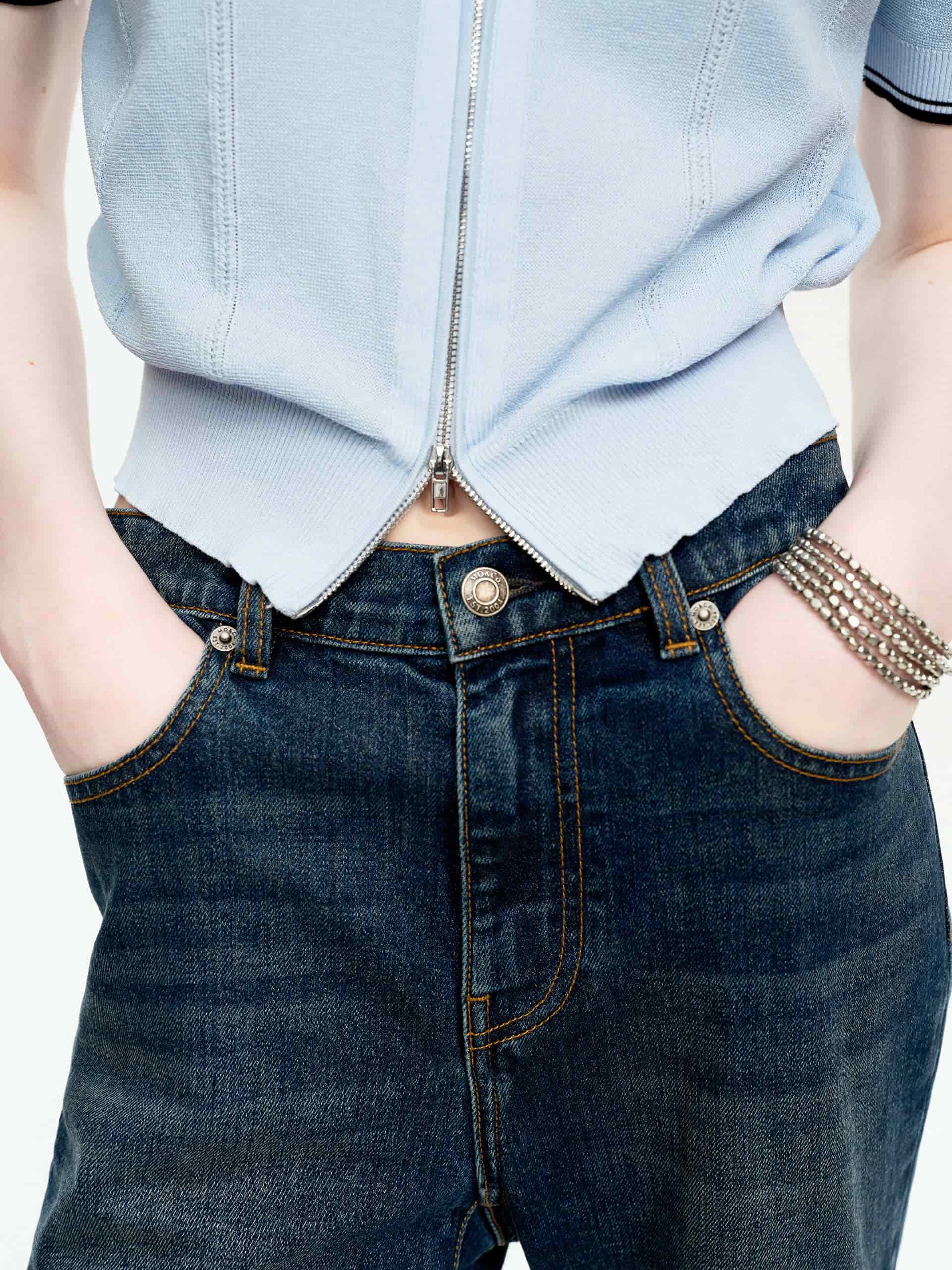 Two Way Zip Crop Cardigan - Image 8