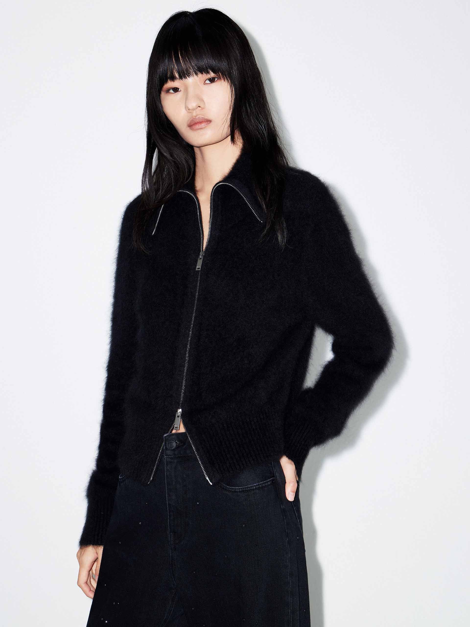 Two-way Zipper Fuzzy Cardigan - Image 7