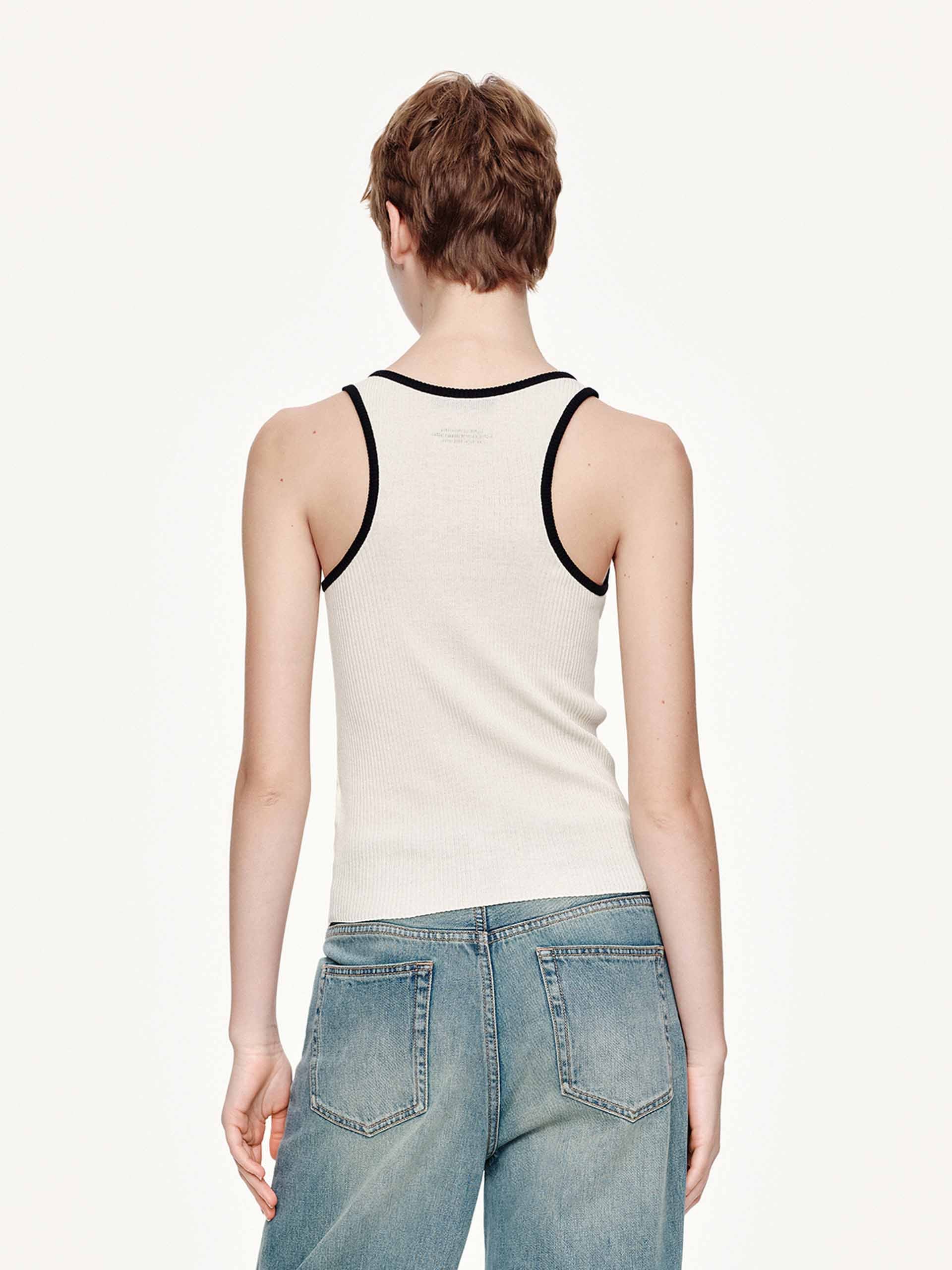 U-neck Contrast Tank - Image 6