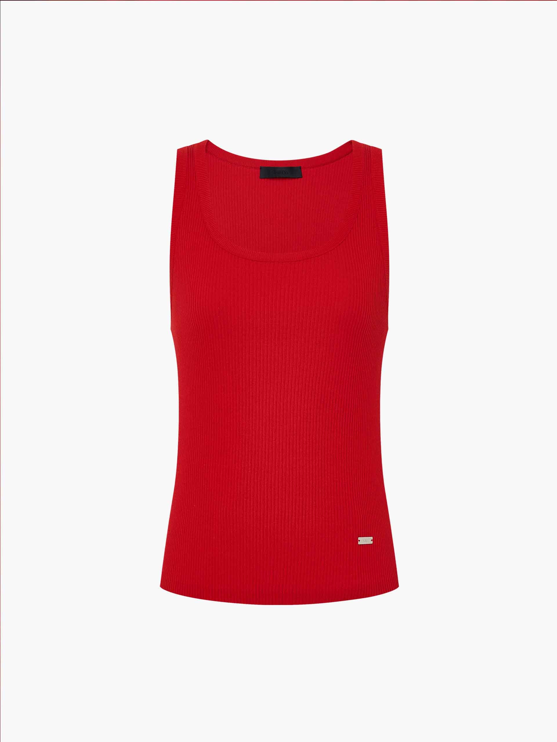 U-neck Cotton Blend Top - Image 12