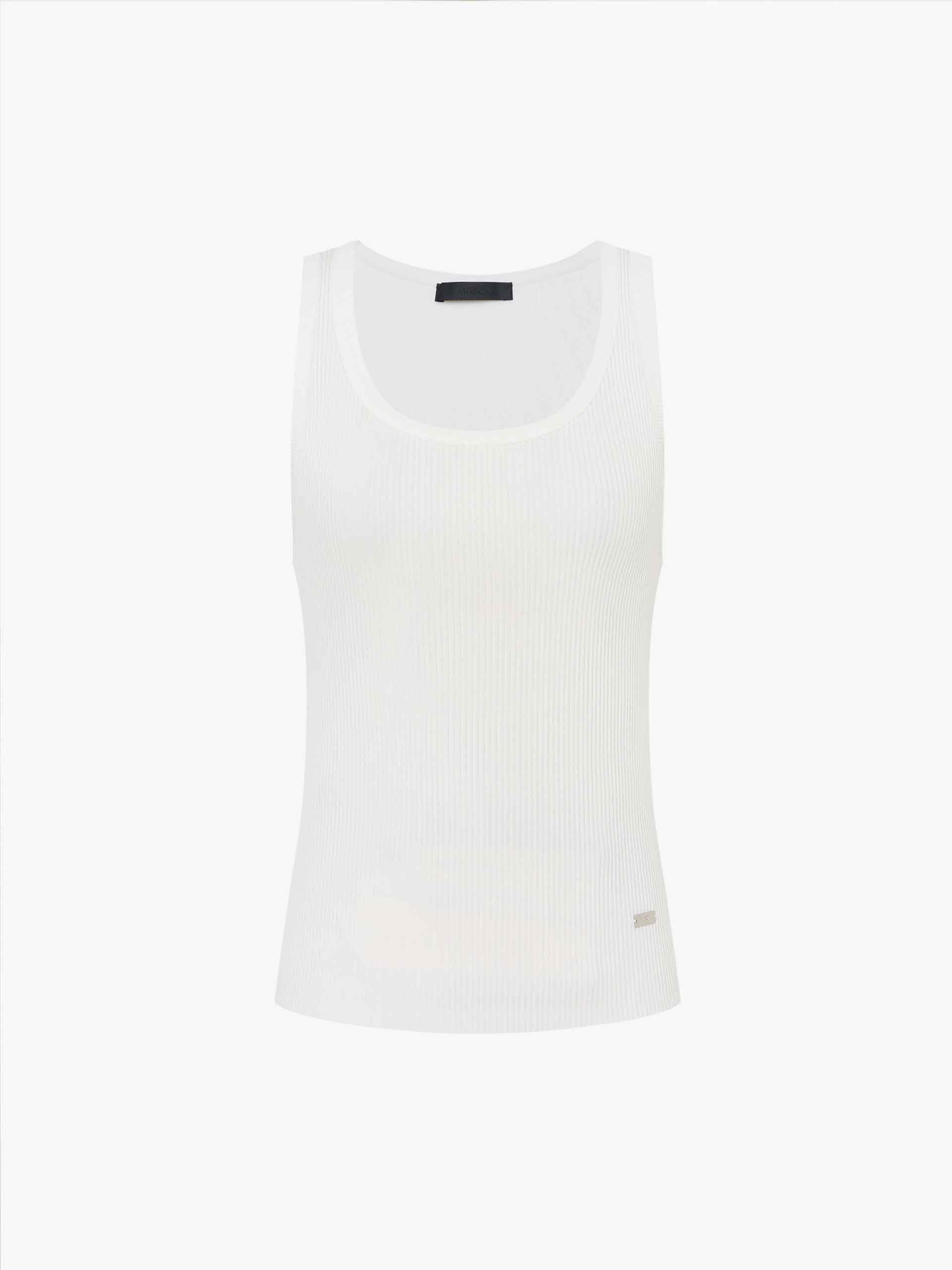 U-neck Cotton Blend Top - Image 5