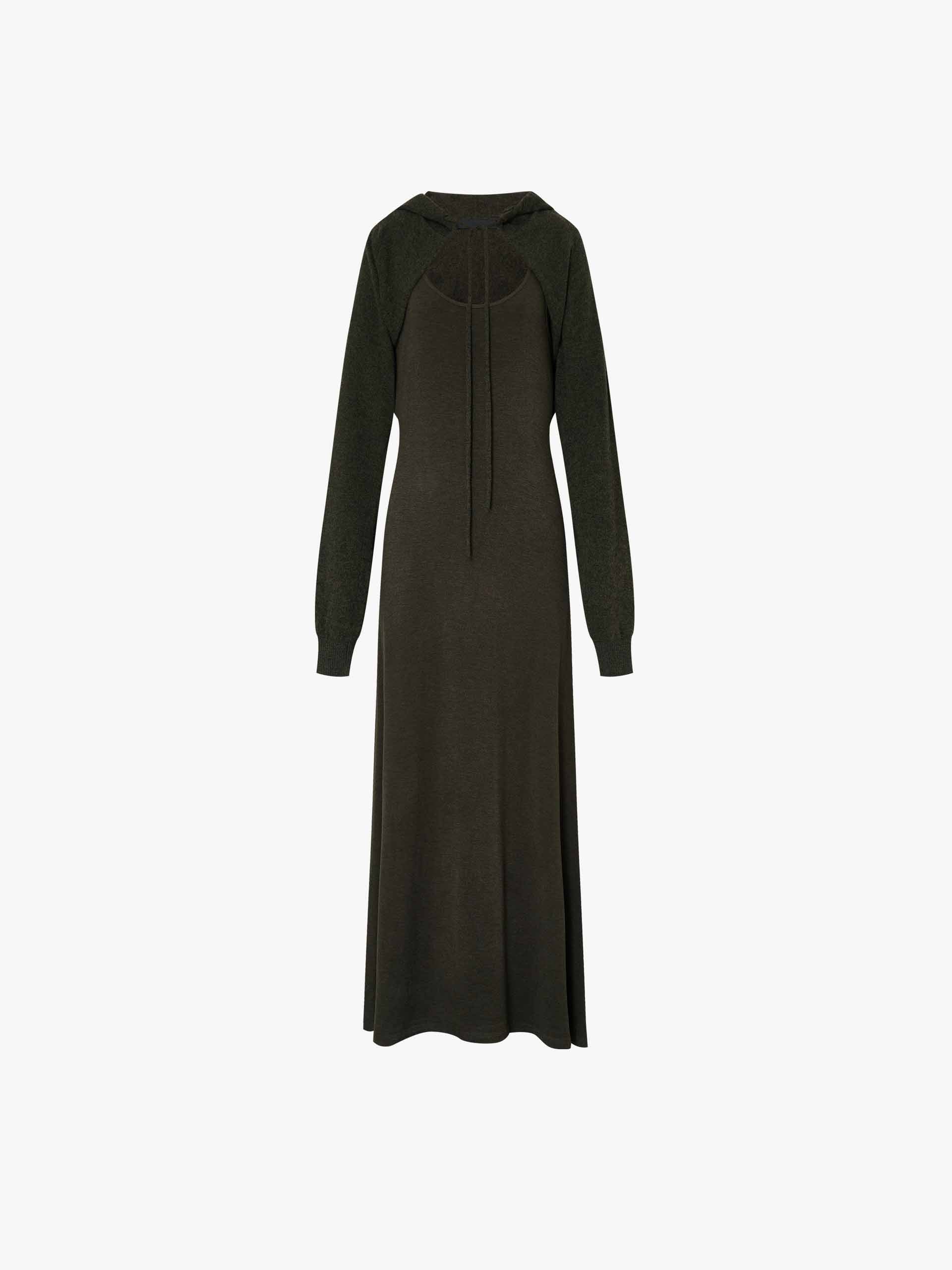 U-neck Dress With Cardigan - Image 5