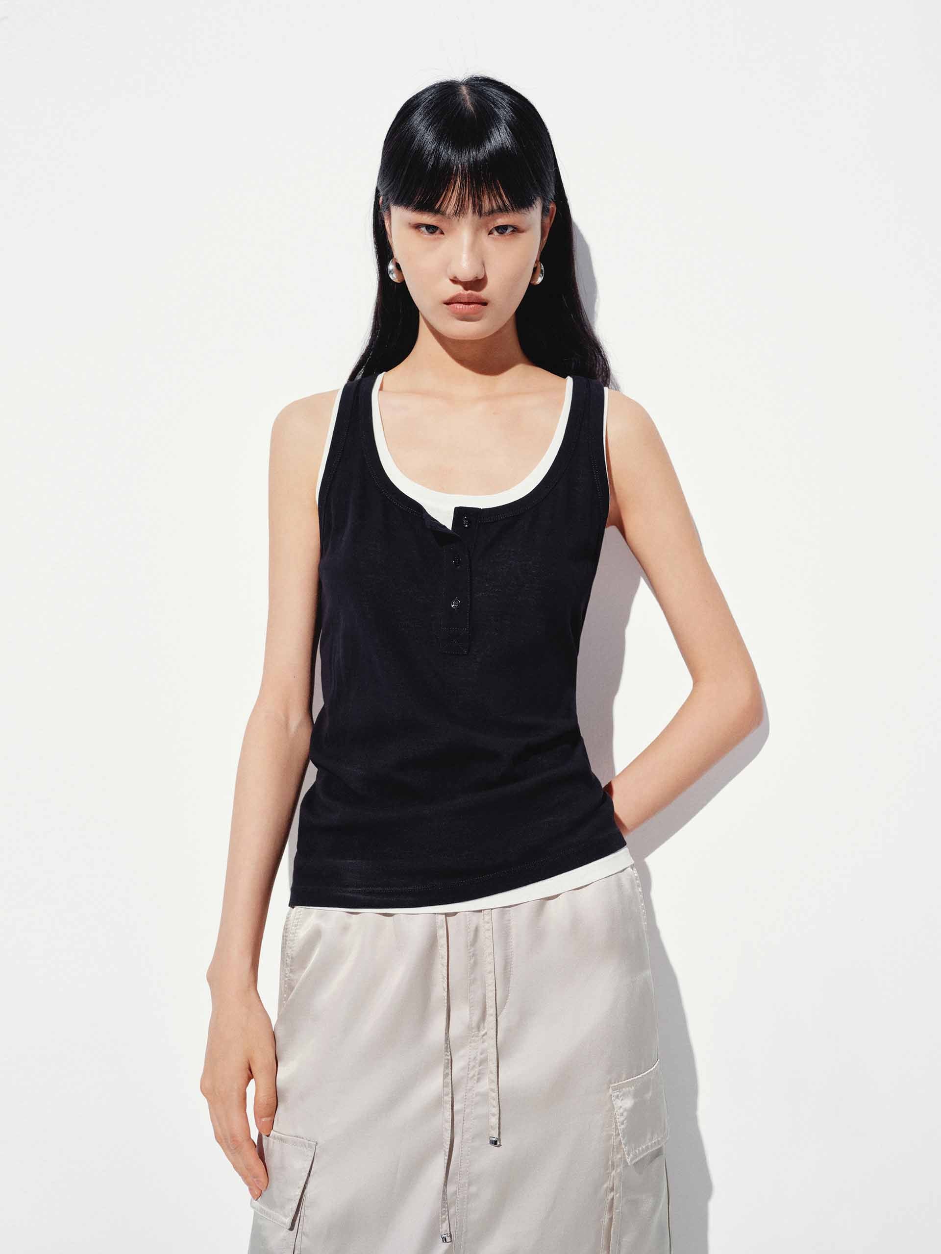 U-neck Layered Tank Top - Image 8