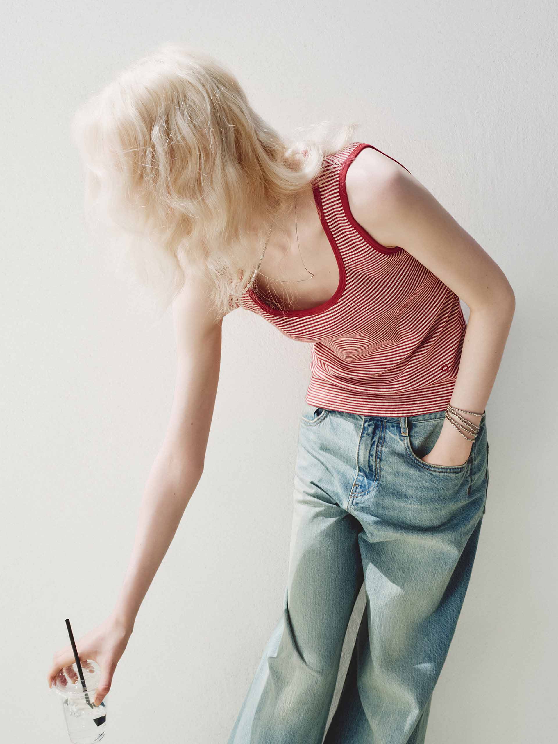 U-neck Striped Tank Top - Image 6