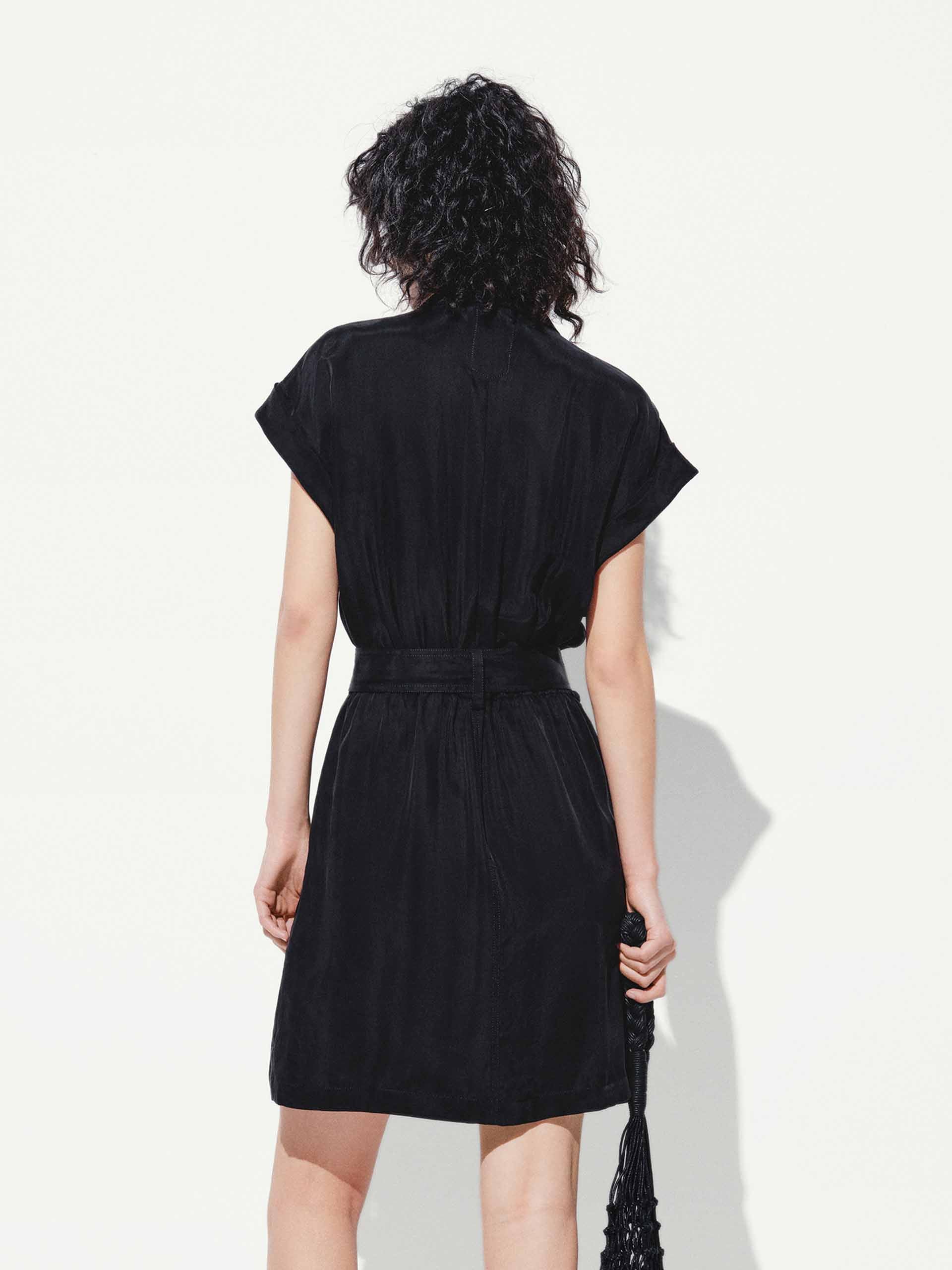V-neck Black Mini Dress - Image 6