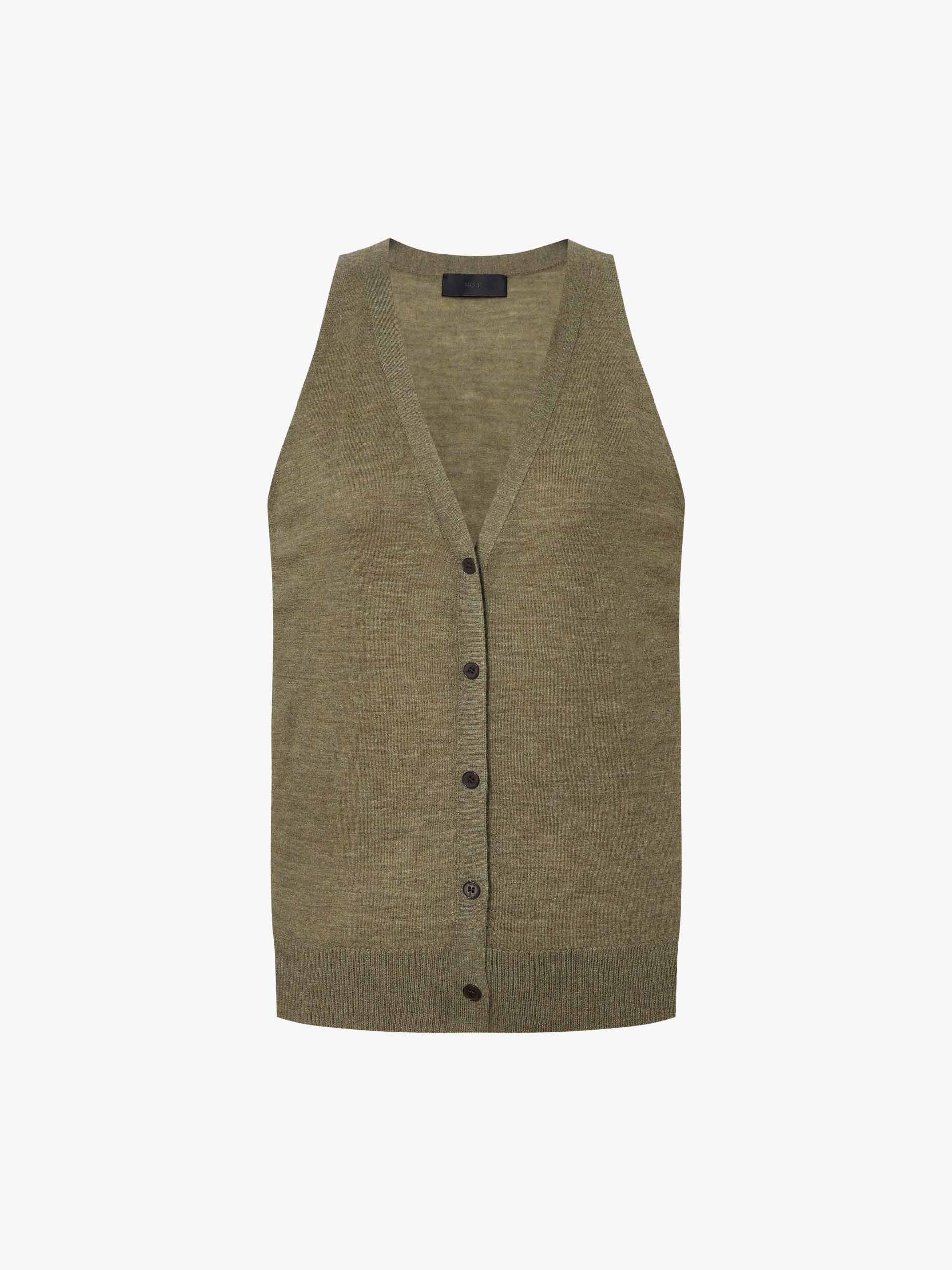 V-neck Cashmere Knit Cardigan - Image 13