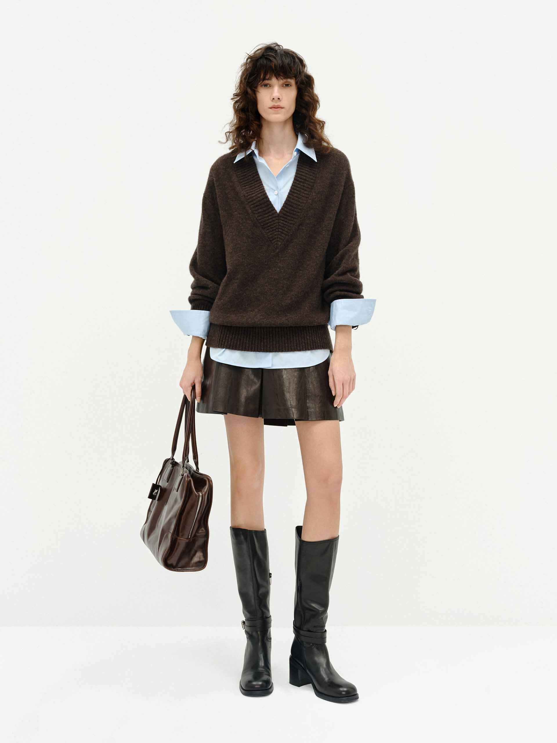 V-neck Fluffy Knit Sweater - Image 10