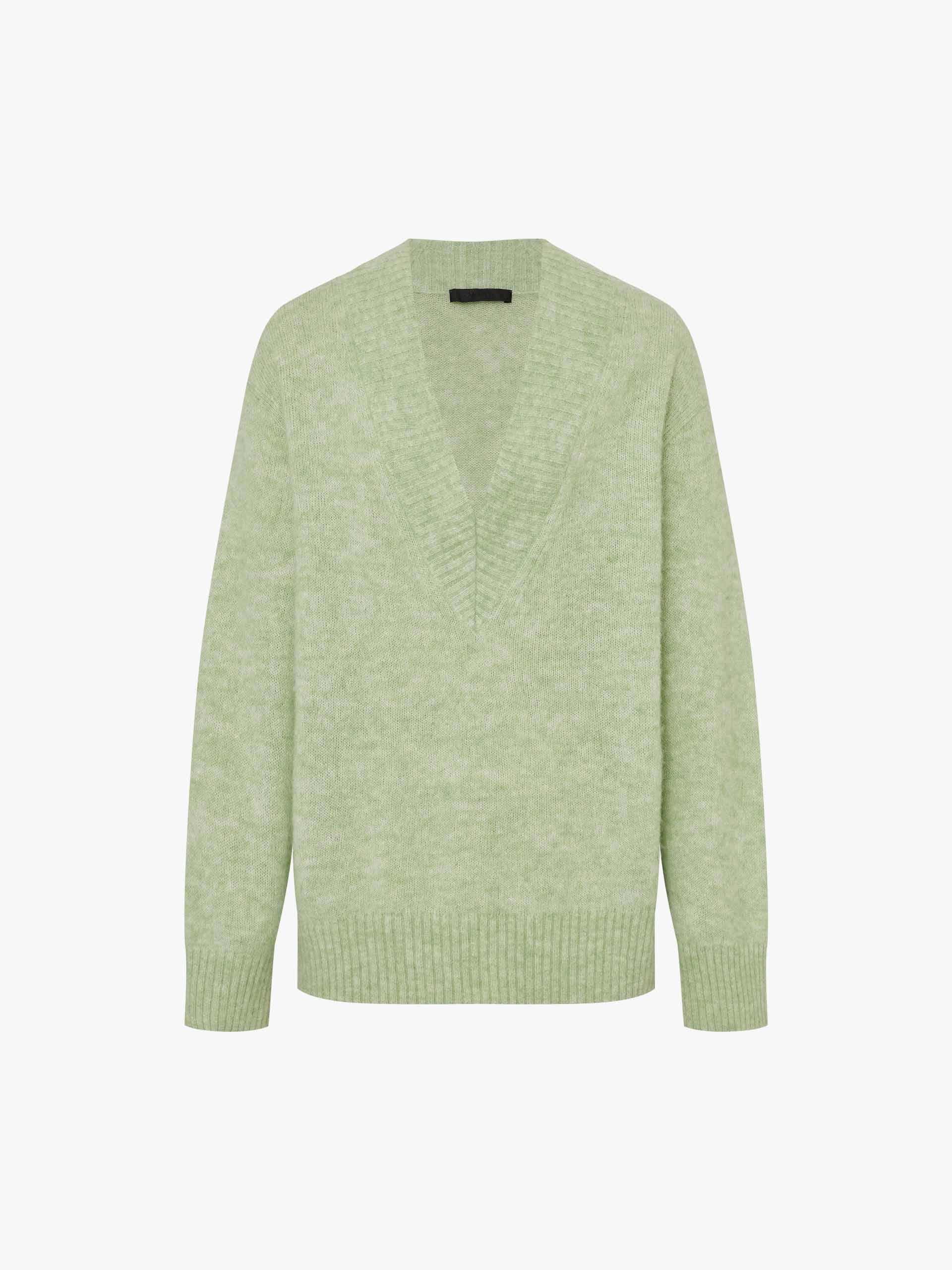 V-neck Fluffy Knit Sweater - Image 5