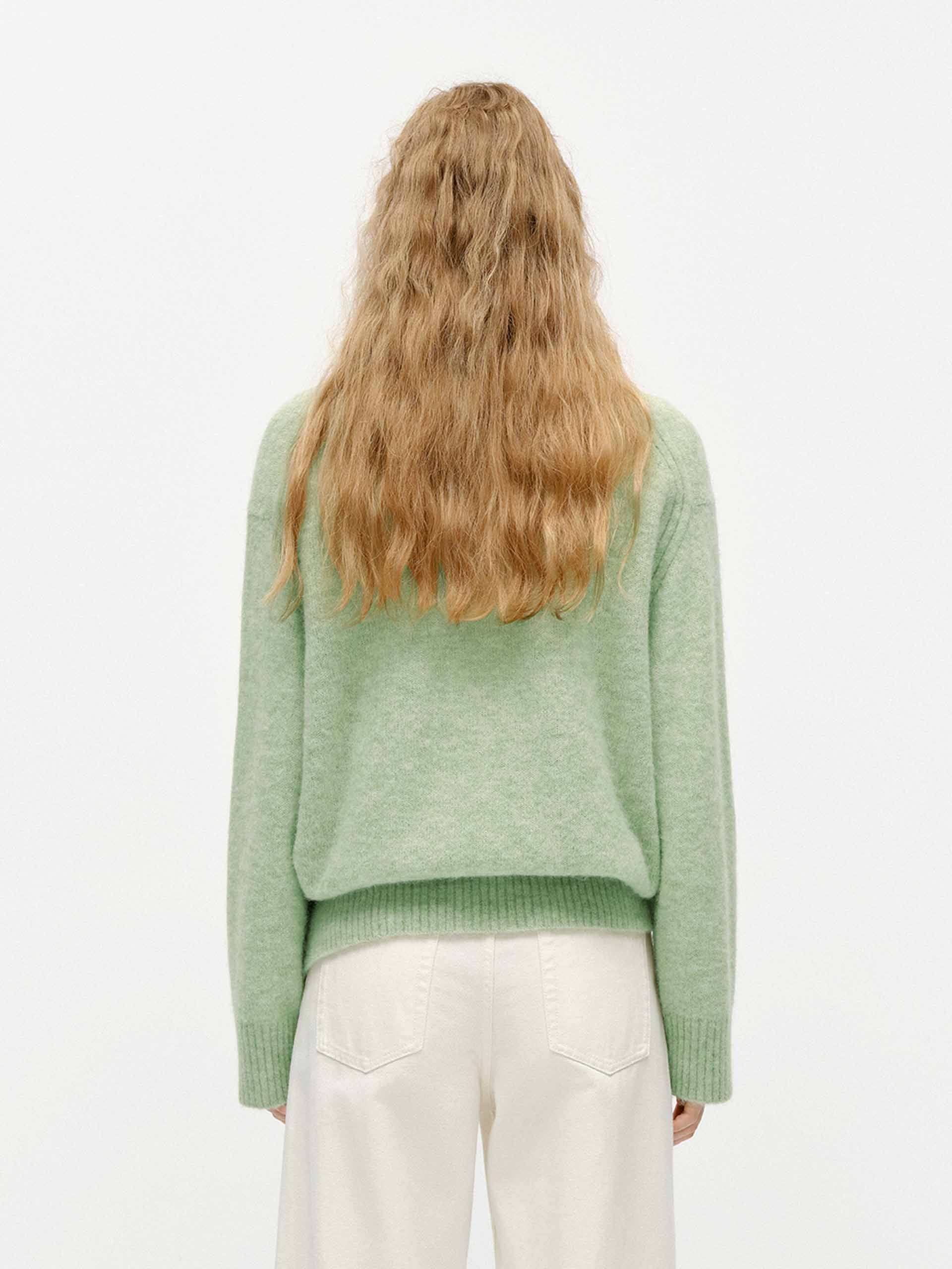 V-neck Fluffy Knit Sweater - Image 7
