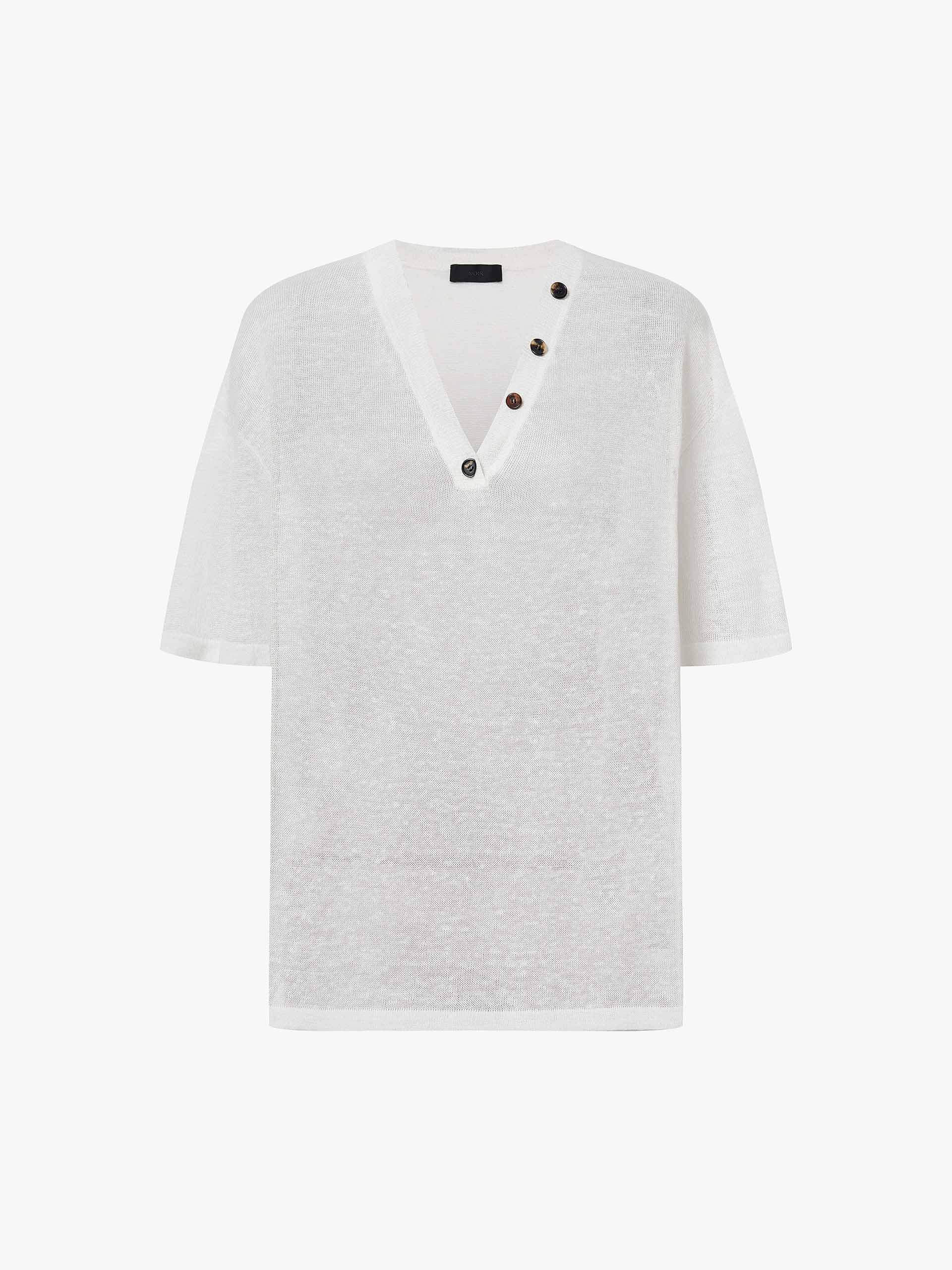 V-neck Linen Knit Top - Image 5