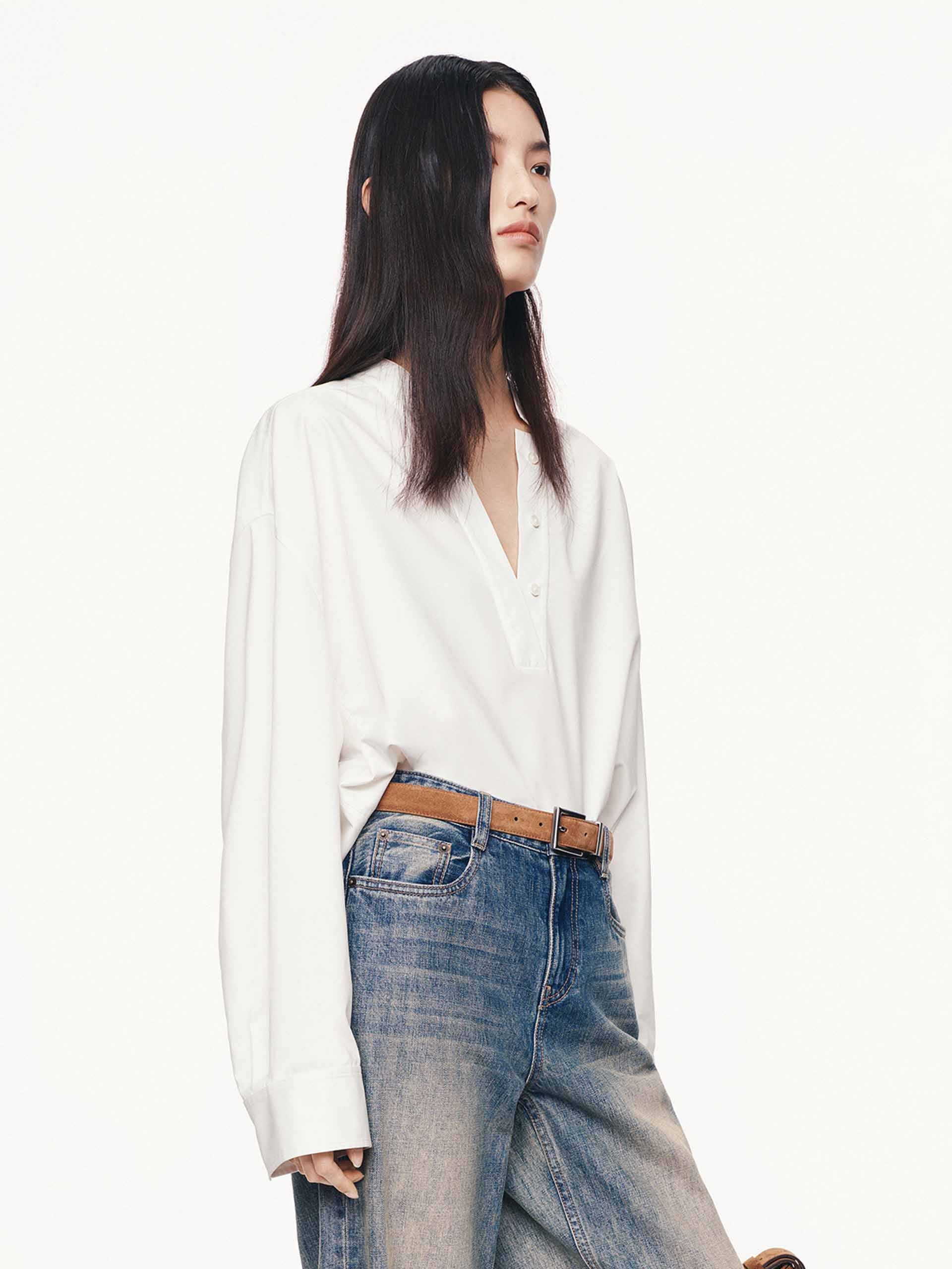 V-neck Long Sleeves Blouse - Image 7