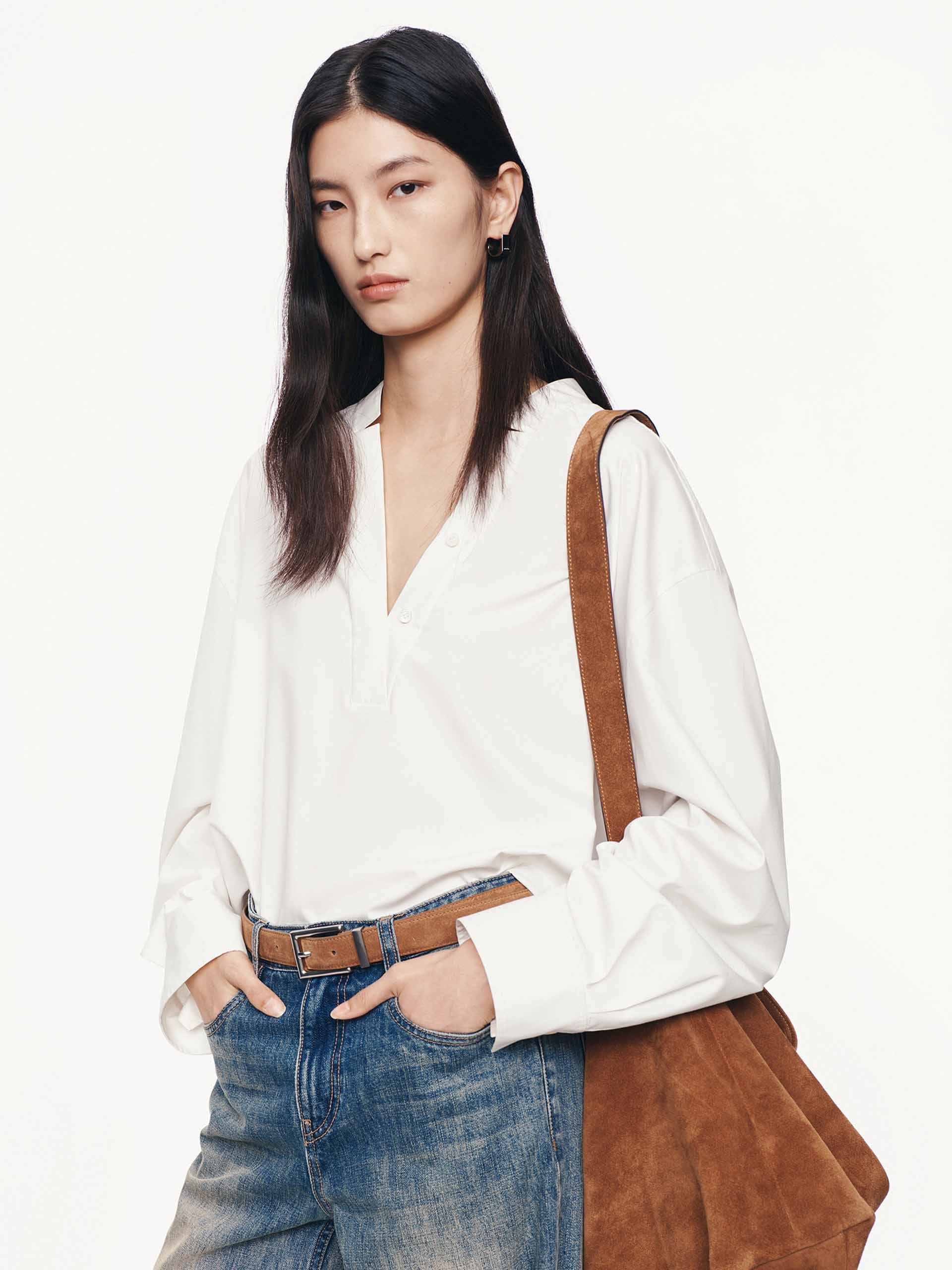 V-neck Long Sleeves Blouse - Image 8