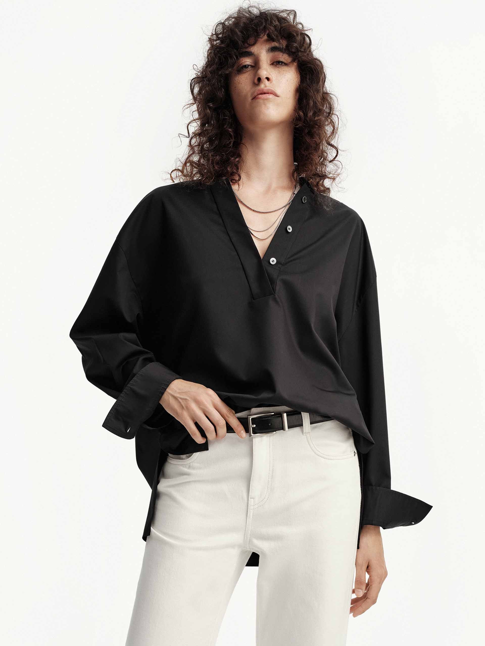 V-neck Long Sleeves Blouse - Image 9