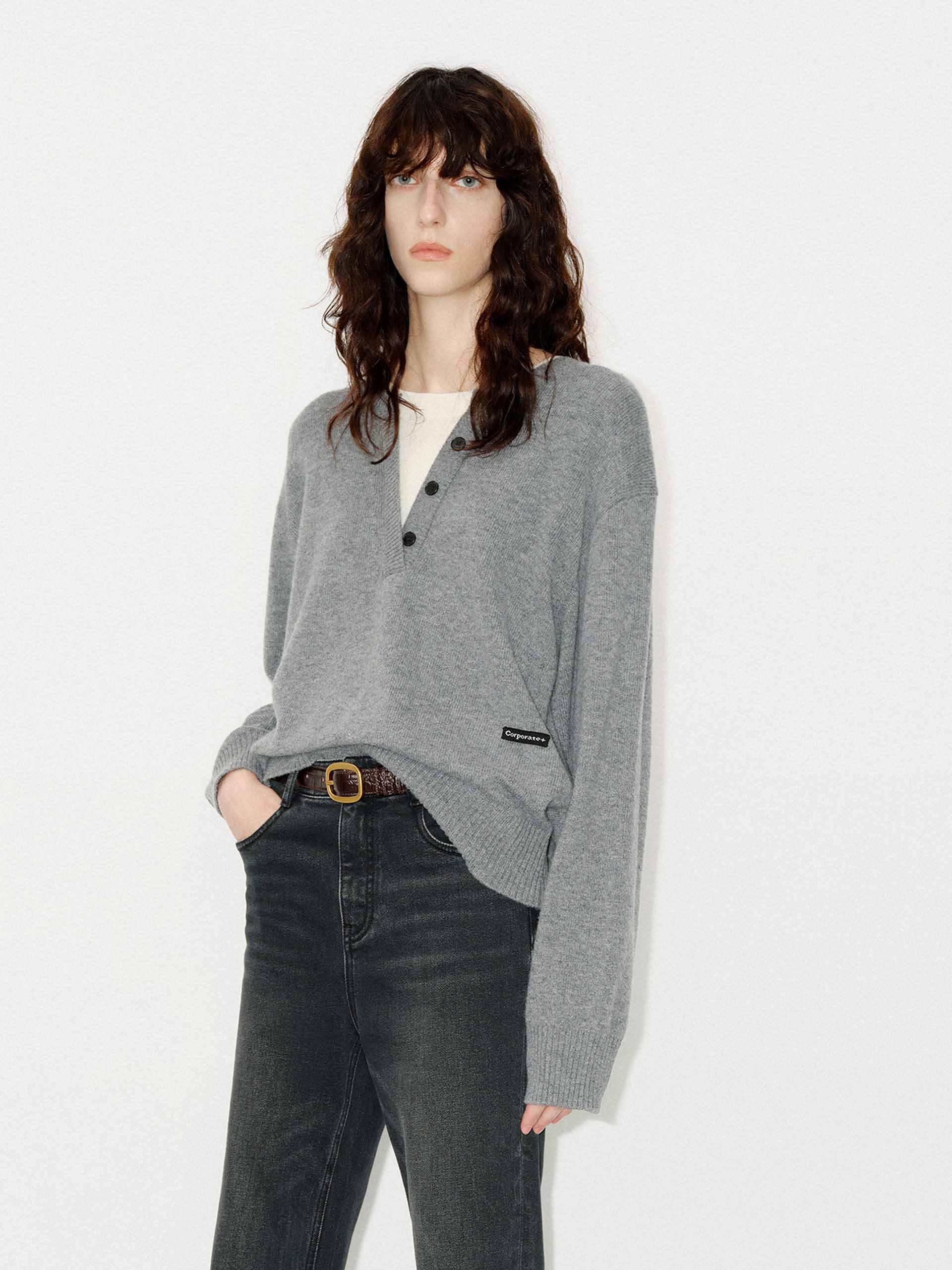 V-neck Loose Sweater - Image 18