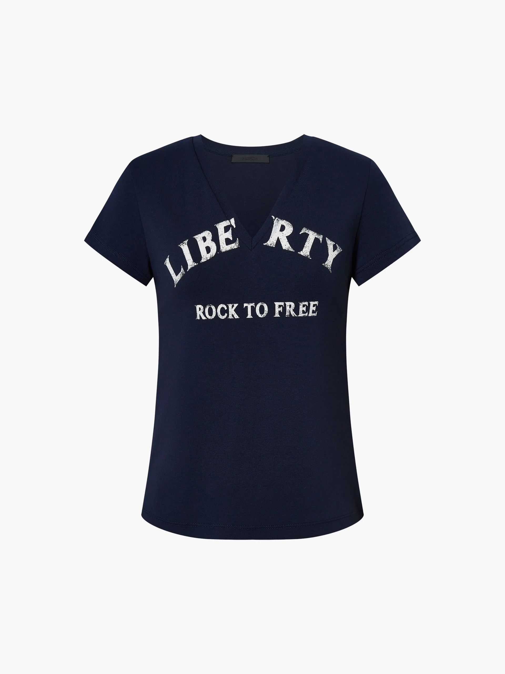 V-neck Printed Cotton T-Shirt - Image 5