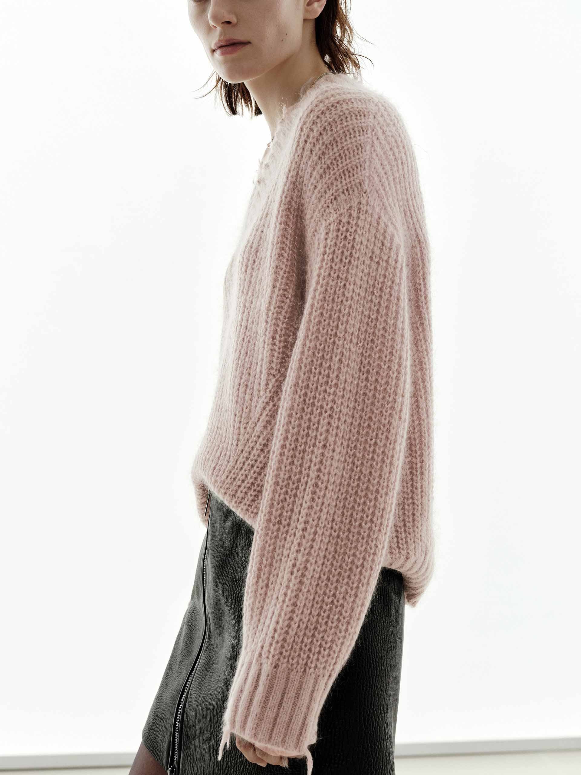 V-neck Raw Hem Sweater - Image 10