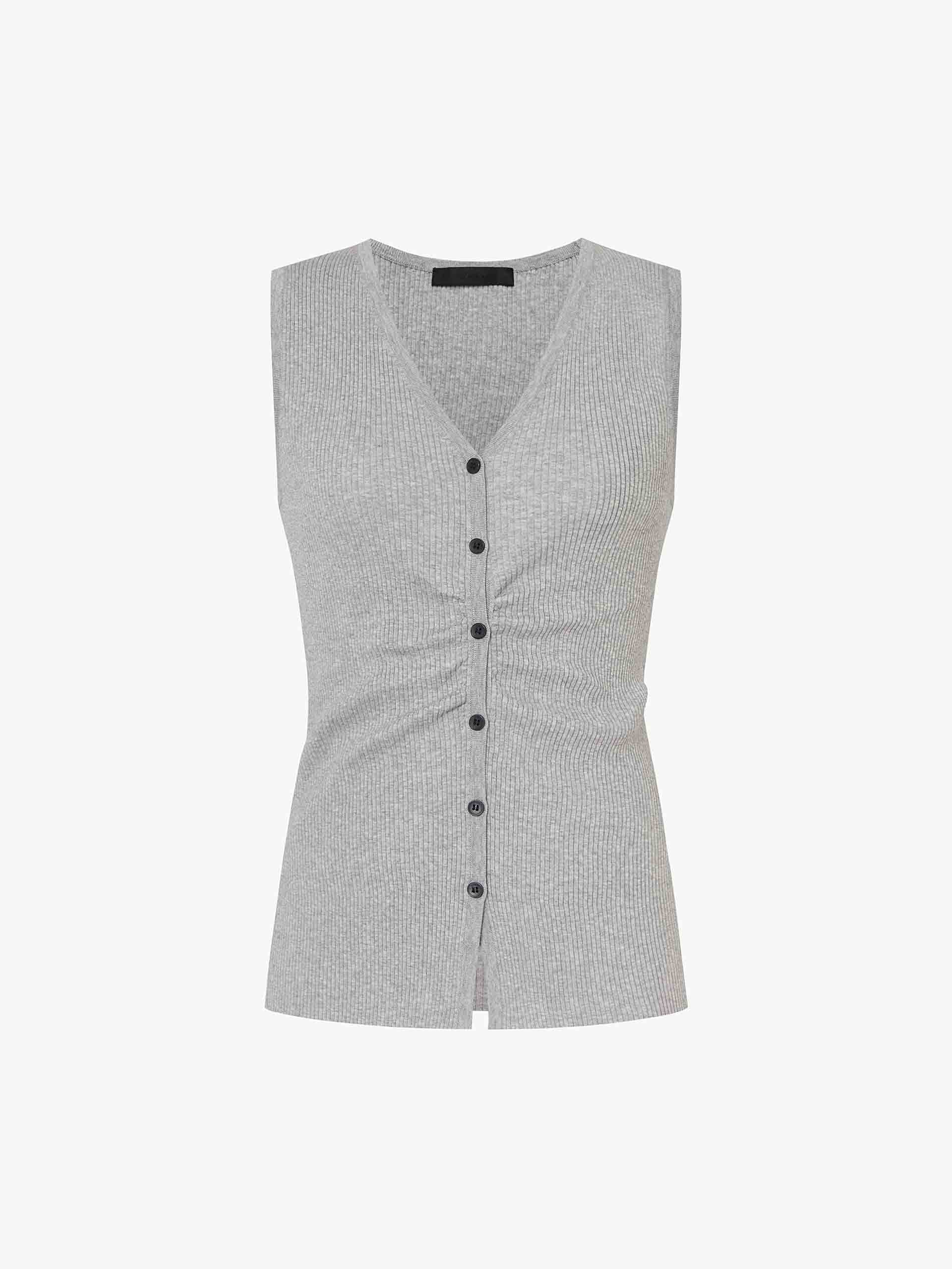 V-neck Ribbed Knit Tank - Image 5