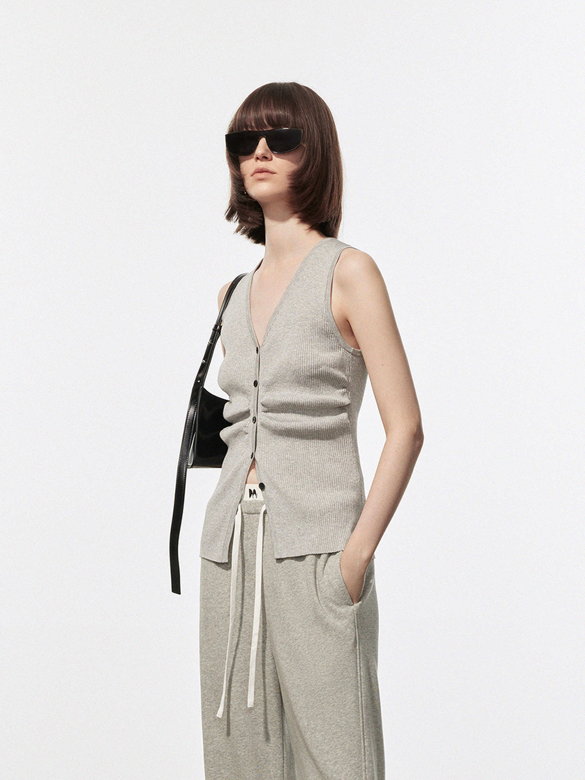 V-neck Ribbed Knit Tank - Image 8