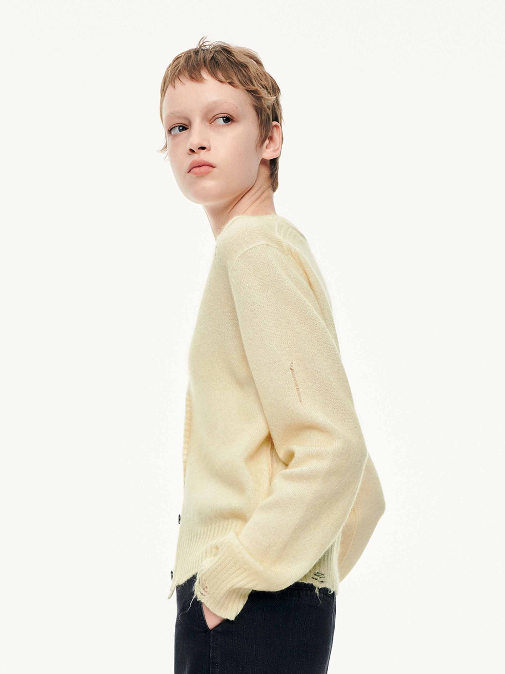 V-neck Ripped Cardigan - Image 10