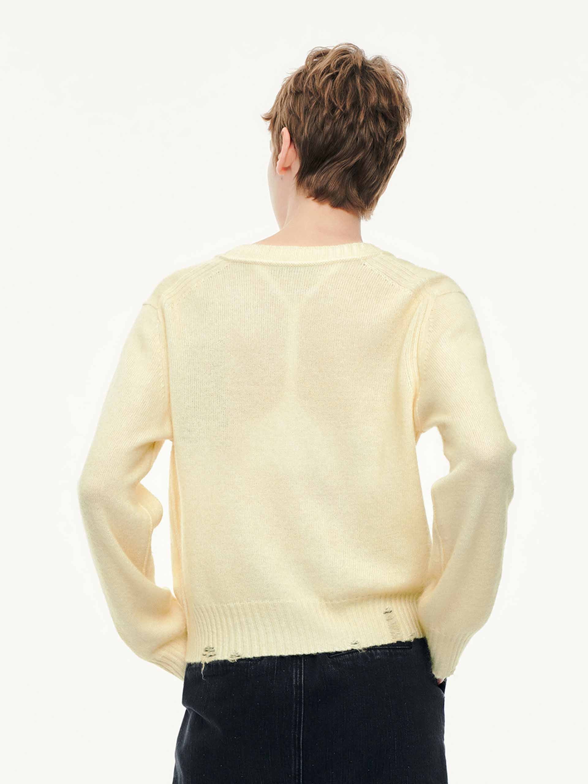 V-neck Ripped Cardigan - Image 13