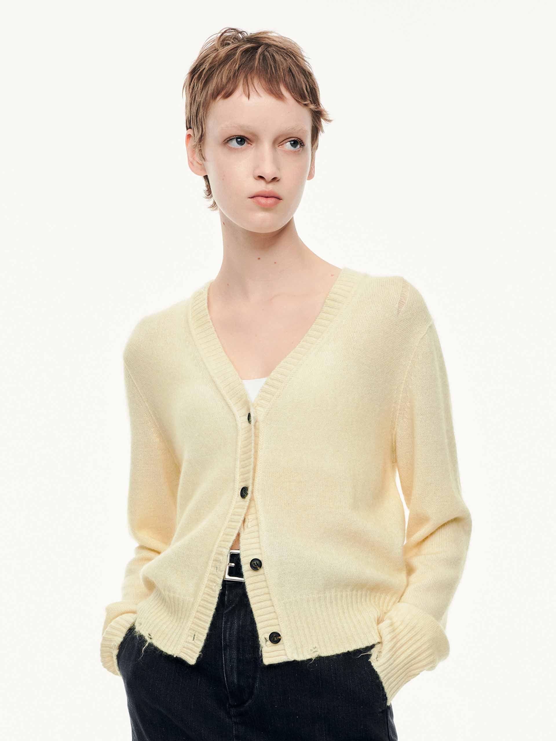V-neck Ripped Cardigan - Image 14