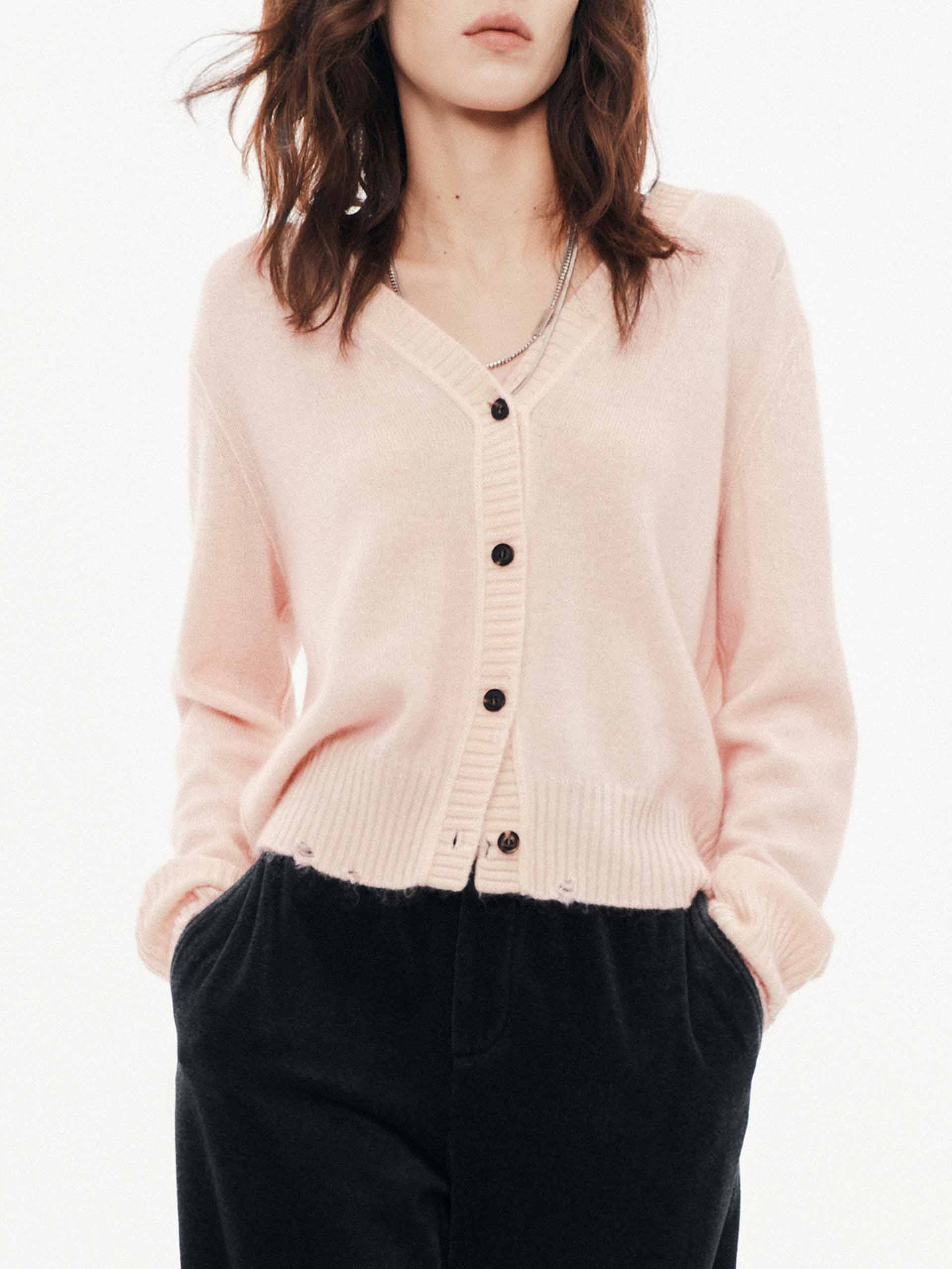 V-neck Ripped Cardigan - Image 7