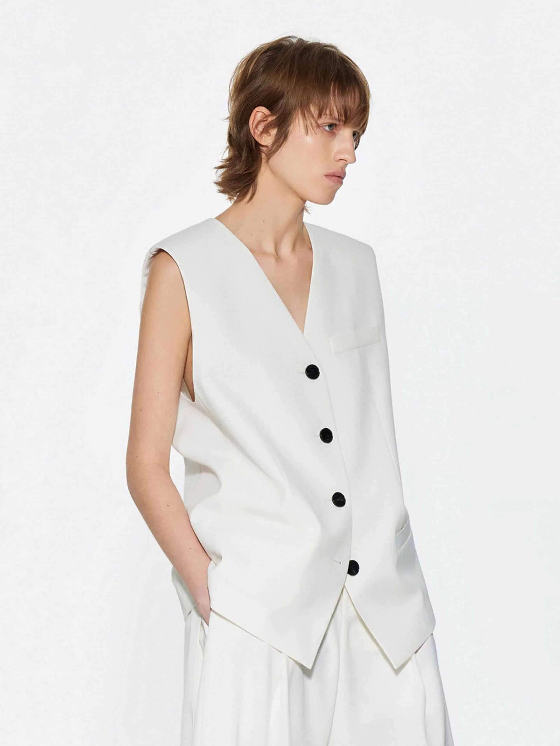 V-neck Sleeveless Waistcoat - Image 3