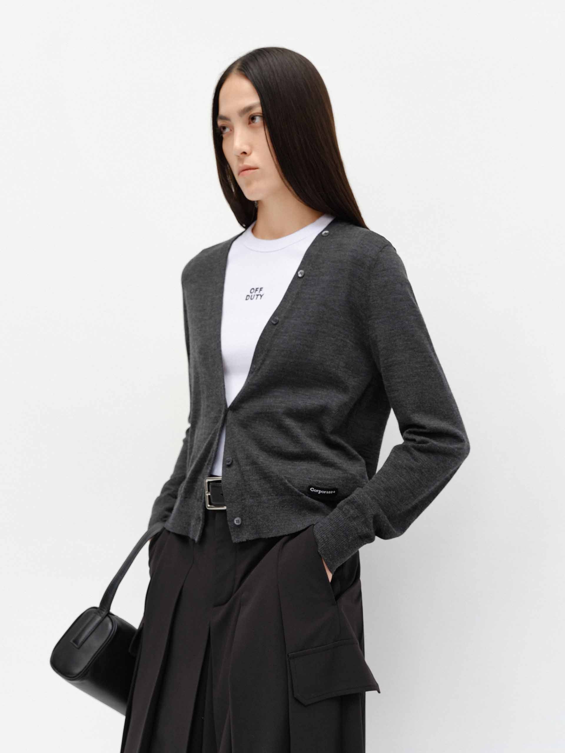 V-neck Soft Wool Cardigan - Image 2