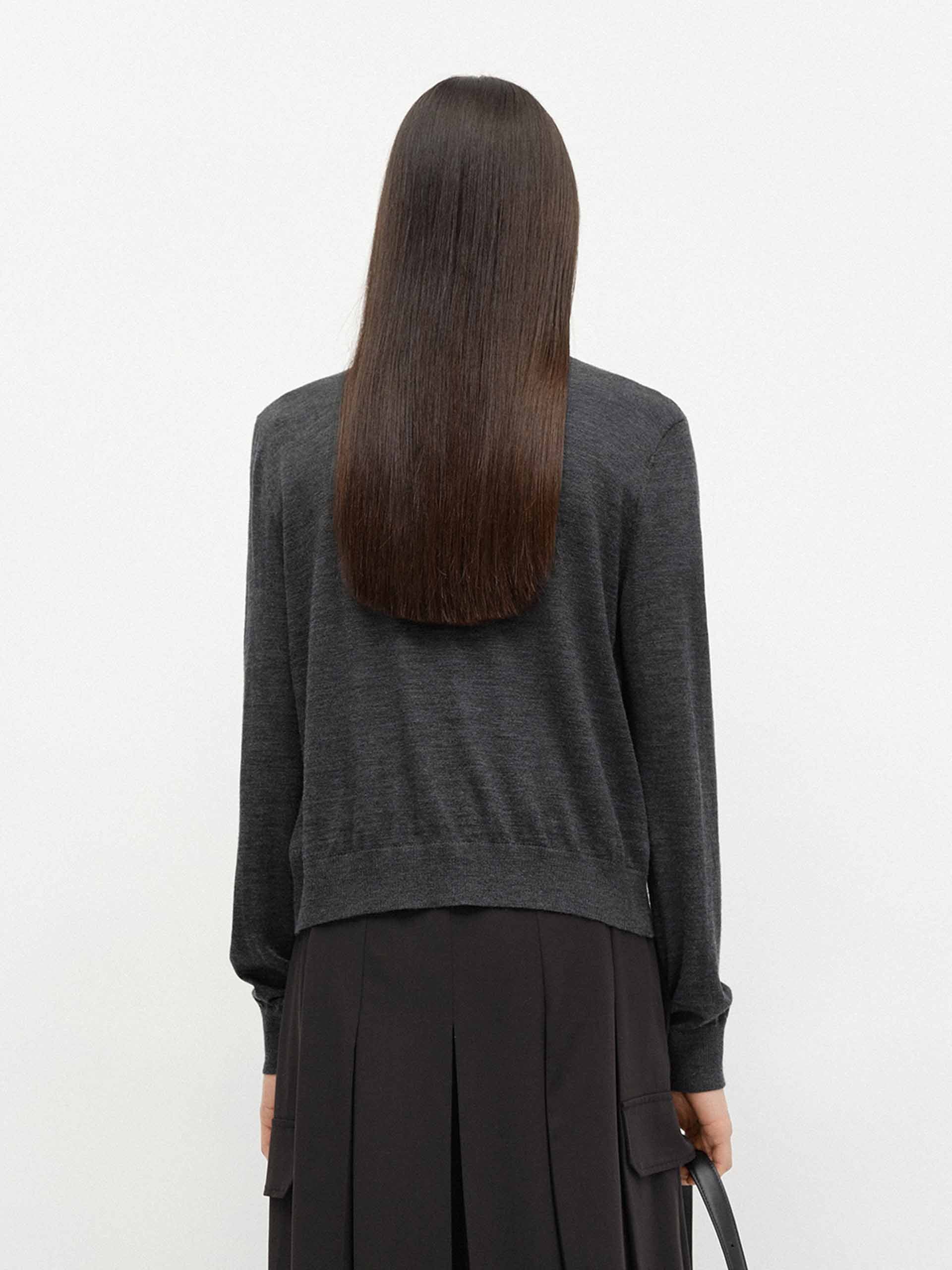 V-neck Soft Wool Cardigan - Image 3