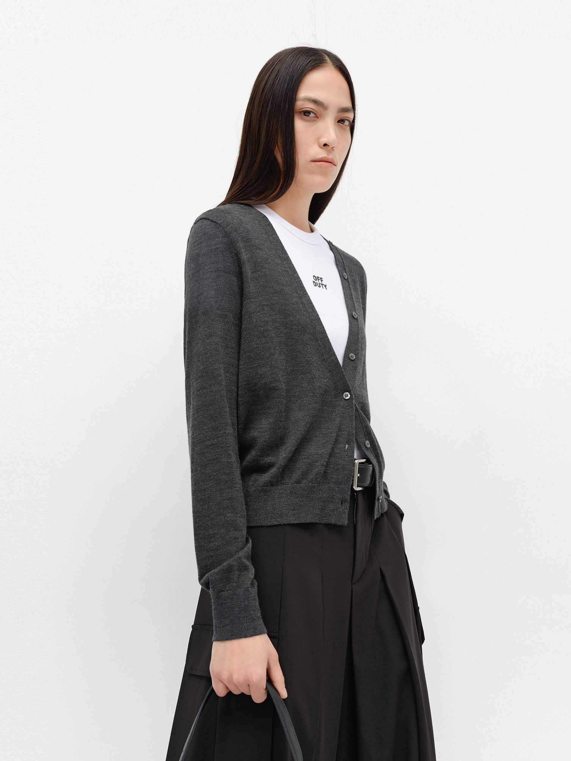 V-neck Soft Wool Cardigan - Image 7