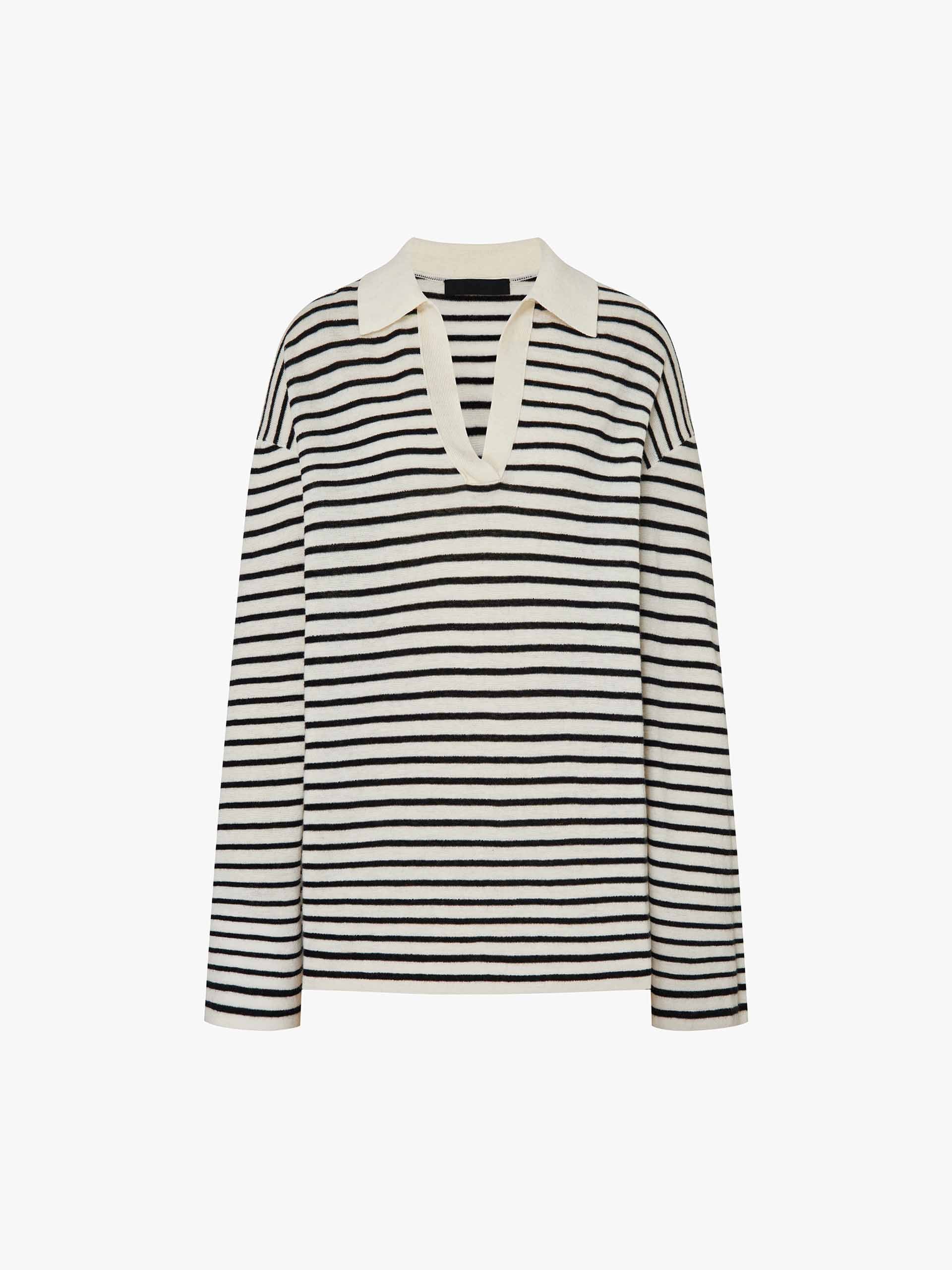 V-neck Striped Wool Sweater - Image 5