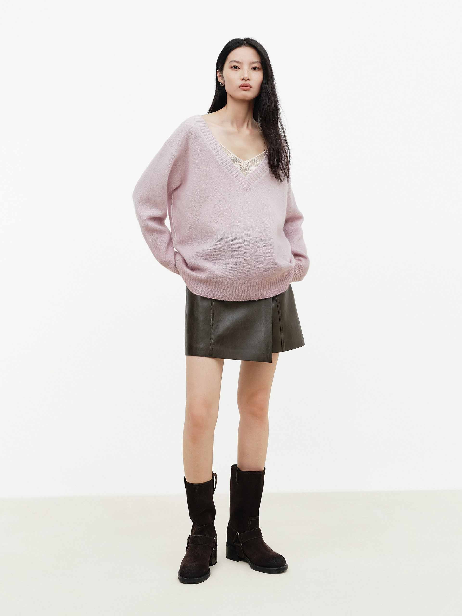 V-neck Wool Blend Sweater - Image 15