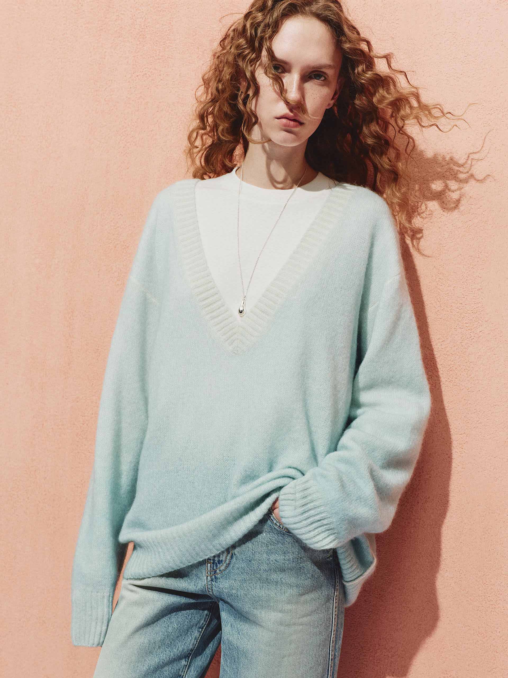 V-neck Wool Blend Sweater - Image 7