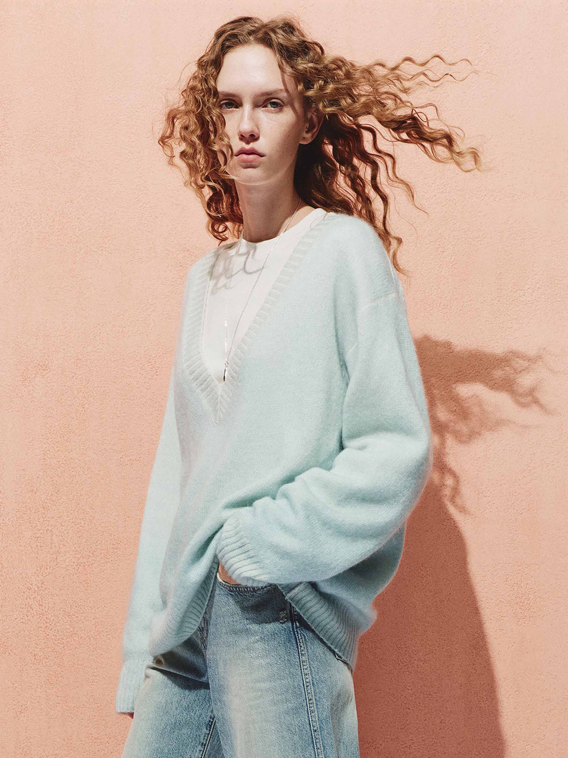 V-neck Wool Blend Sweater - Image 9