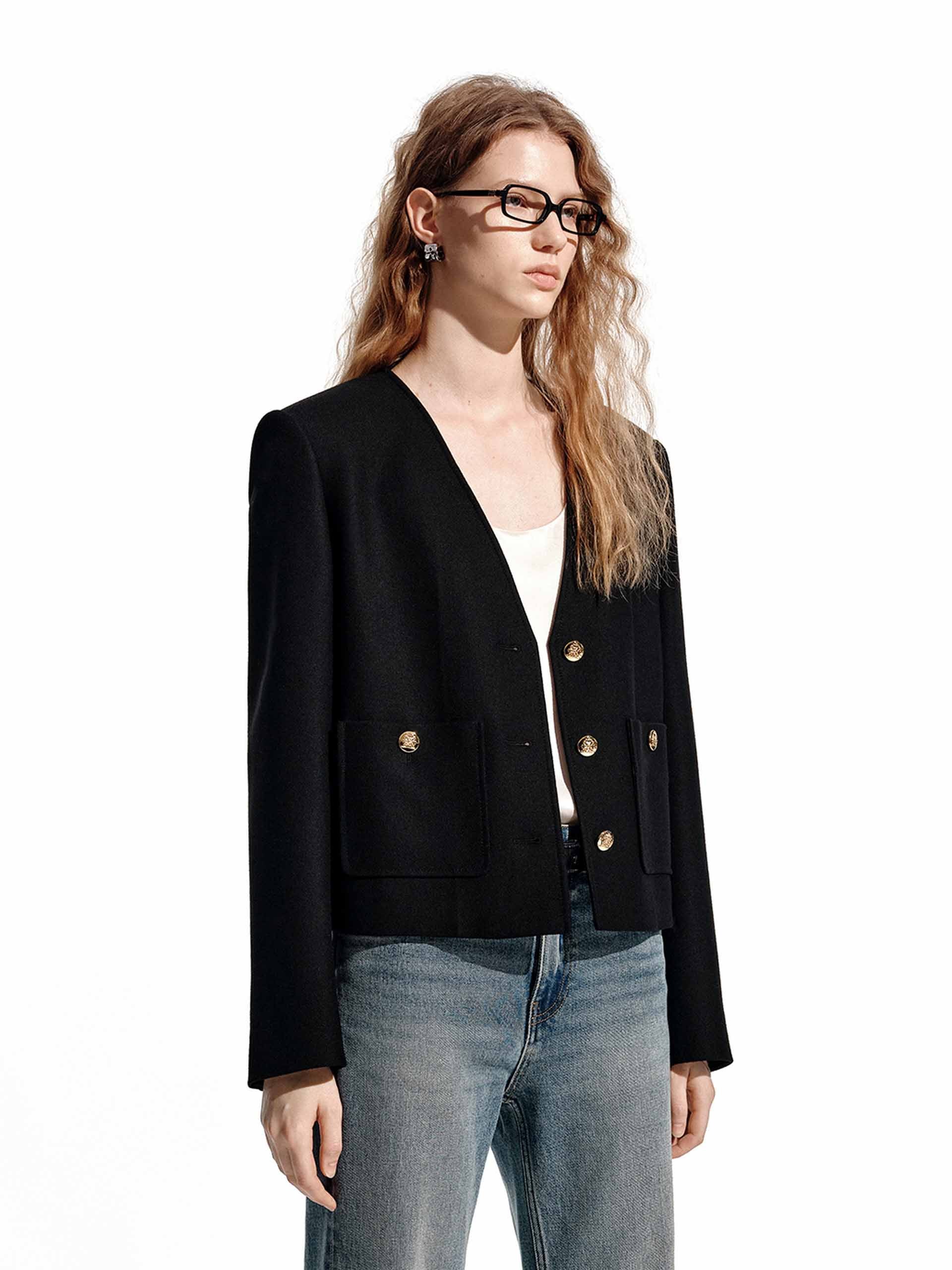 V-neck Wool Jacket - Image 6