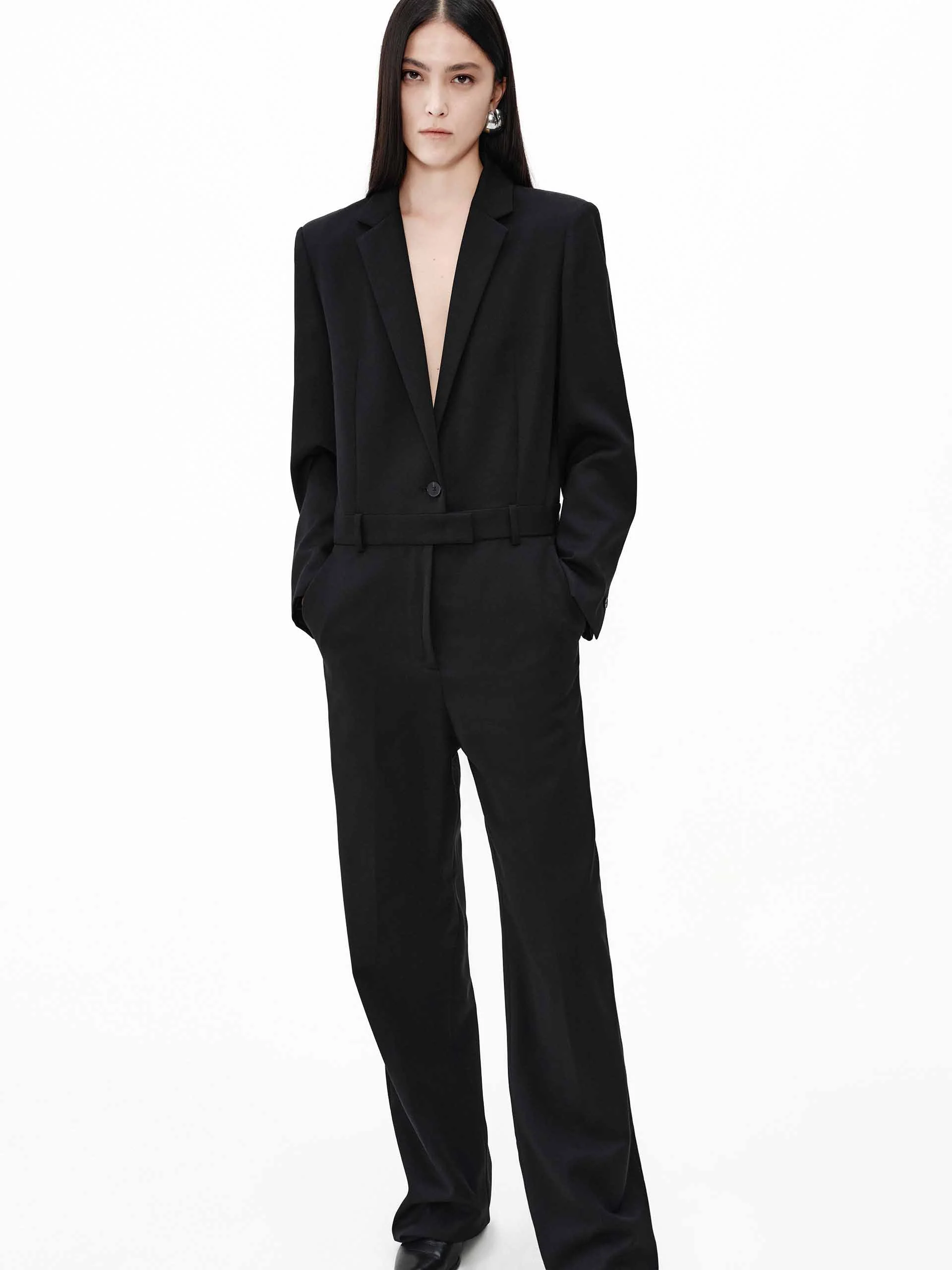 V-neck Wool Jumpsuit - Image 7