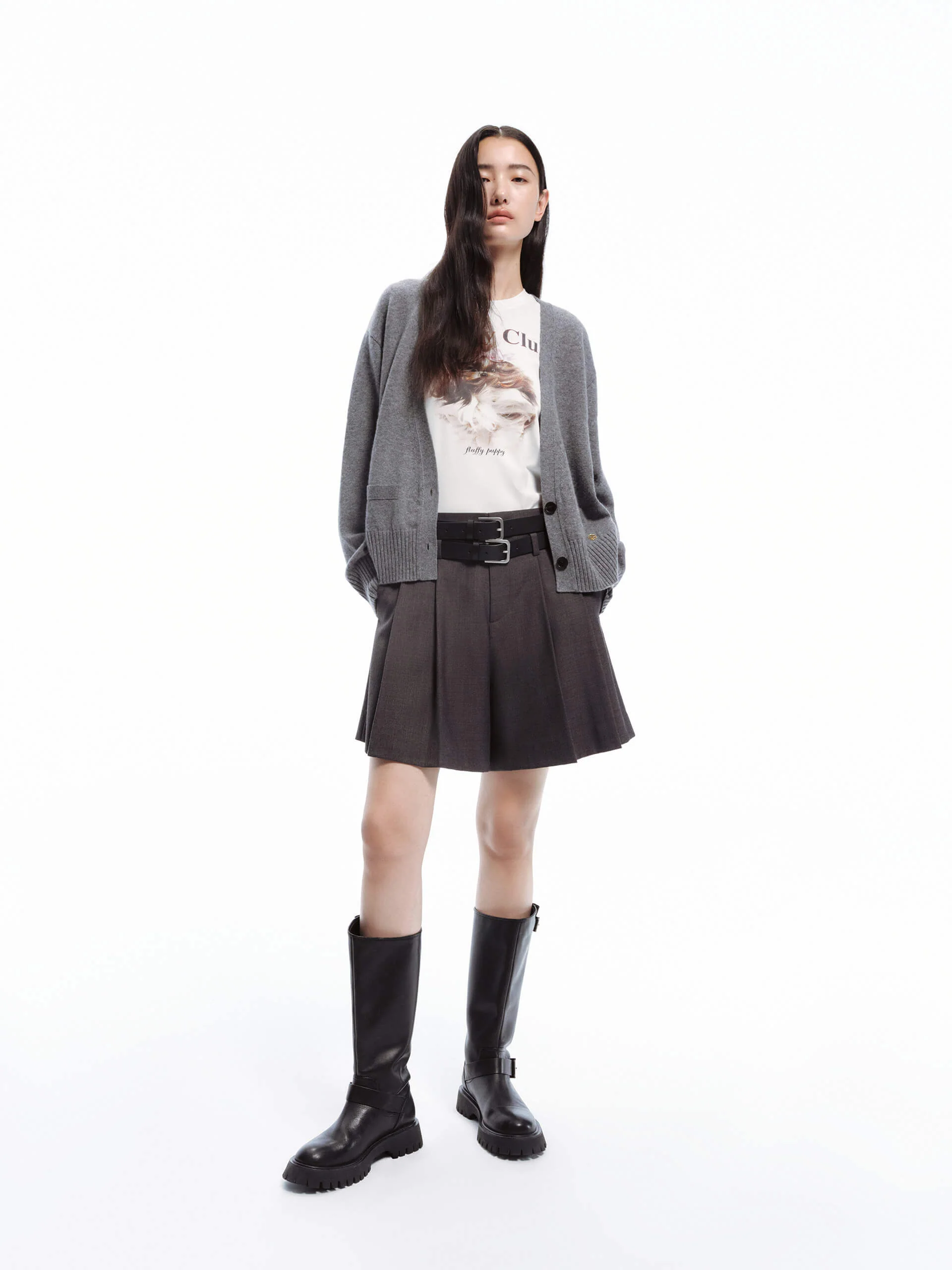 V-neck Wool Knit Cardigan - Image 10