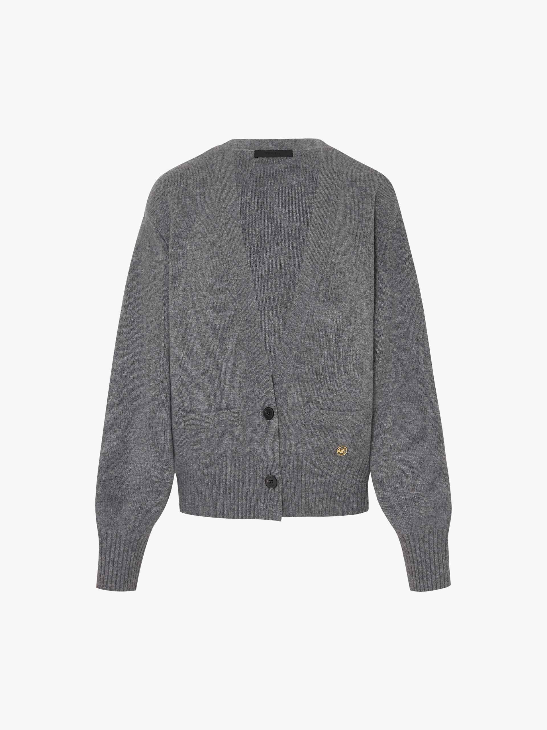 V-neck Wool Knit Cardigan - Image 13